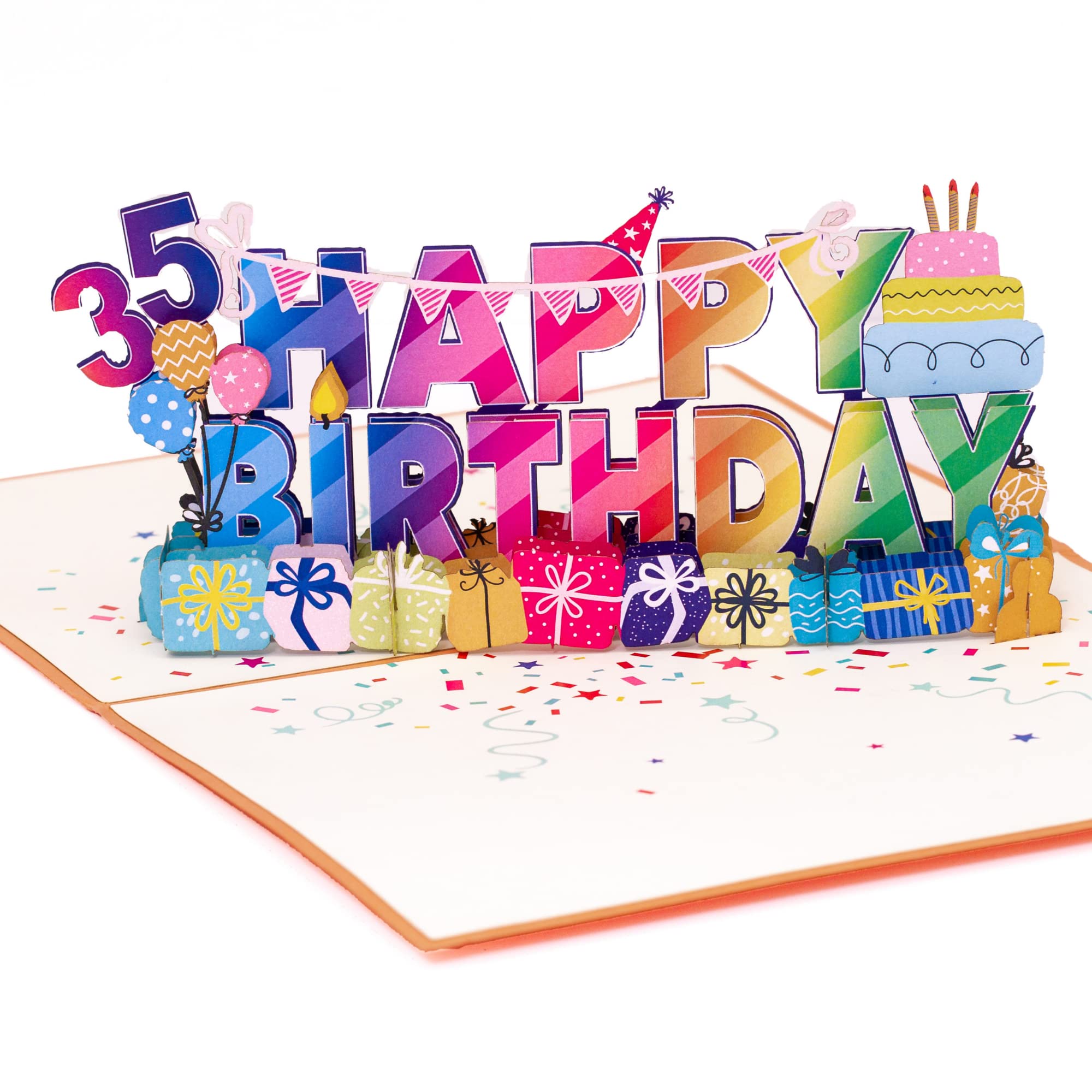 35th Birthday Pop Up Card - 3D Greeting Card for Daughter, Son, Granddaughter, Niece, Nephew | Unique 35 Year Old Birthday Gift for Women & Men | Perfect for Milestone Celebrations, Office Gifts & Surprise Parties