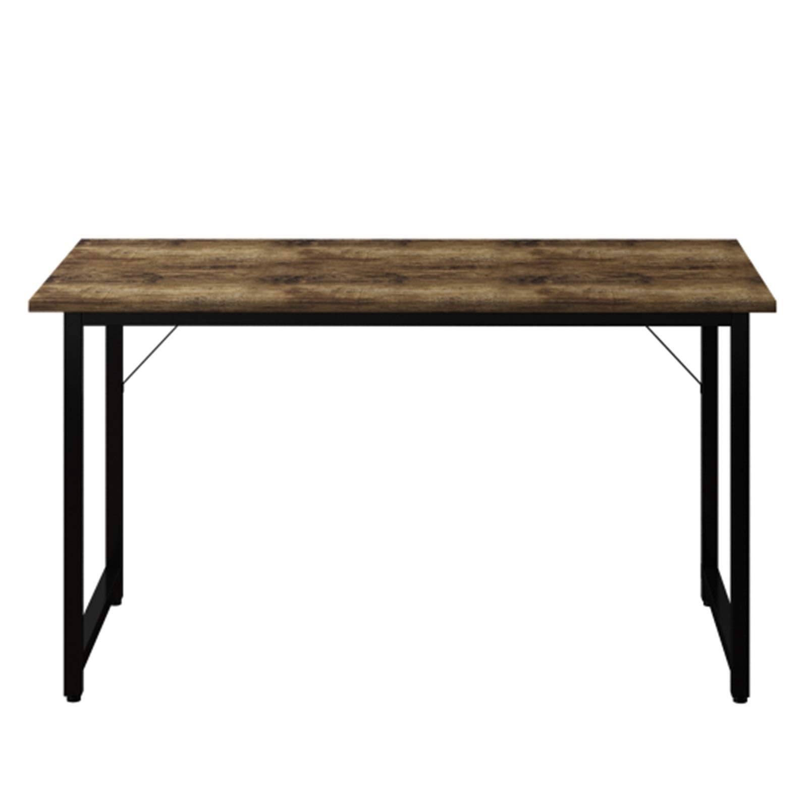 Industrial Style Computer Desk with Black Metal Frame & Charcoal Wood Top - Home Office Writing Desk for Small Spaces, Gaming Setup or Study Room - Modern Workstation for Remote Work & Online Classes