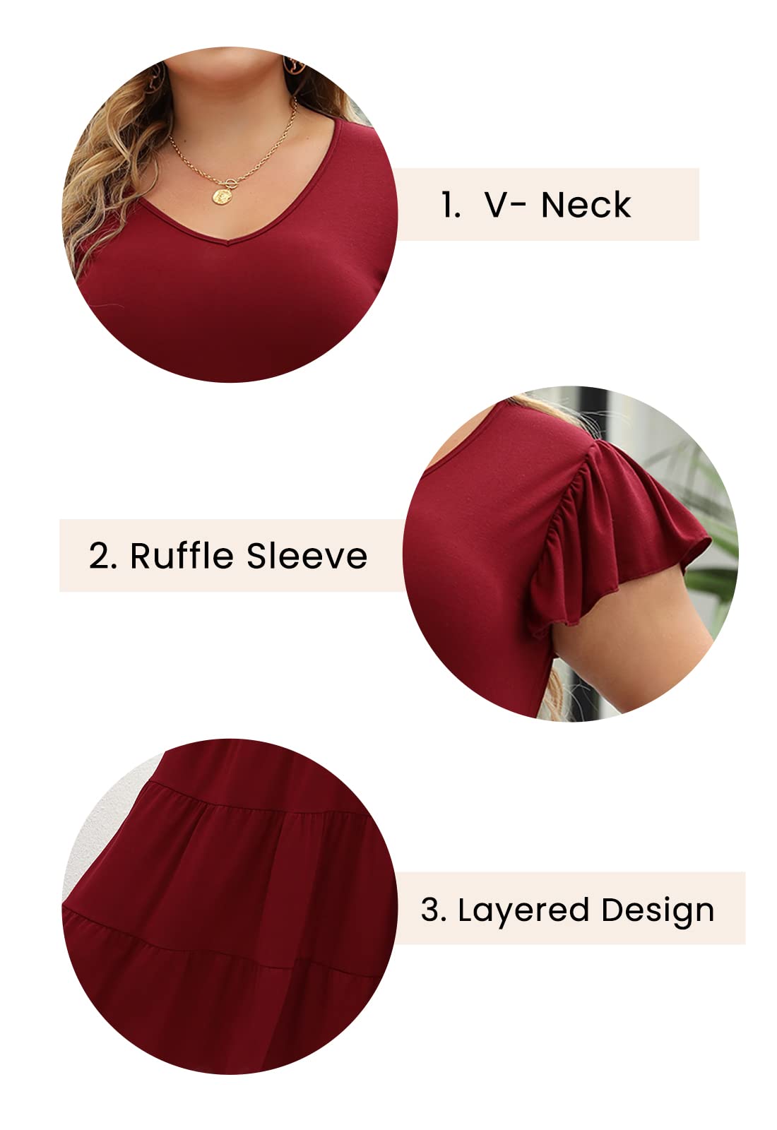 **Celkuser Plus Size Casual Summer Dresses for Women – Elastic Waist Tiered A-Line Ruffle Hem Dress with Pockets – Perfect for Beach, Vacation & Everyday Wear**