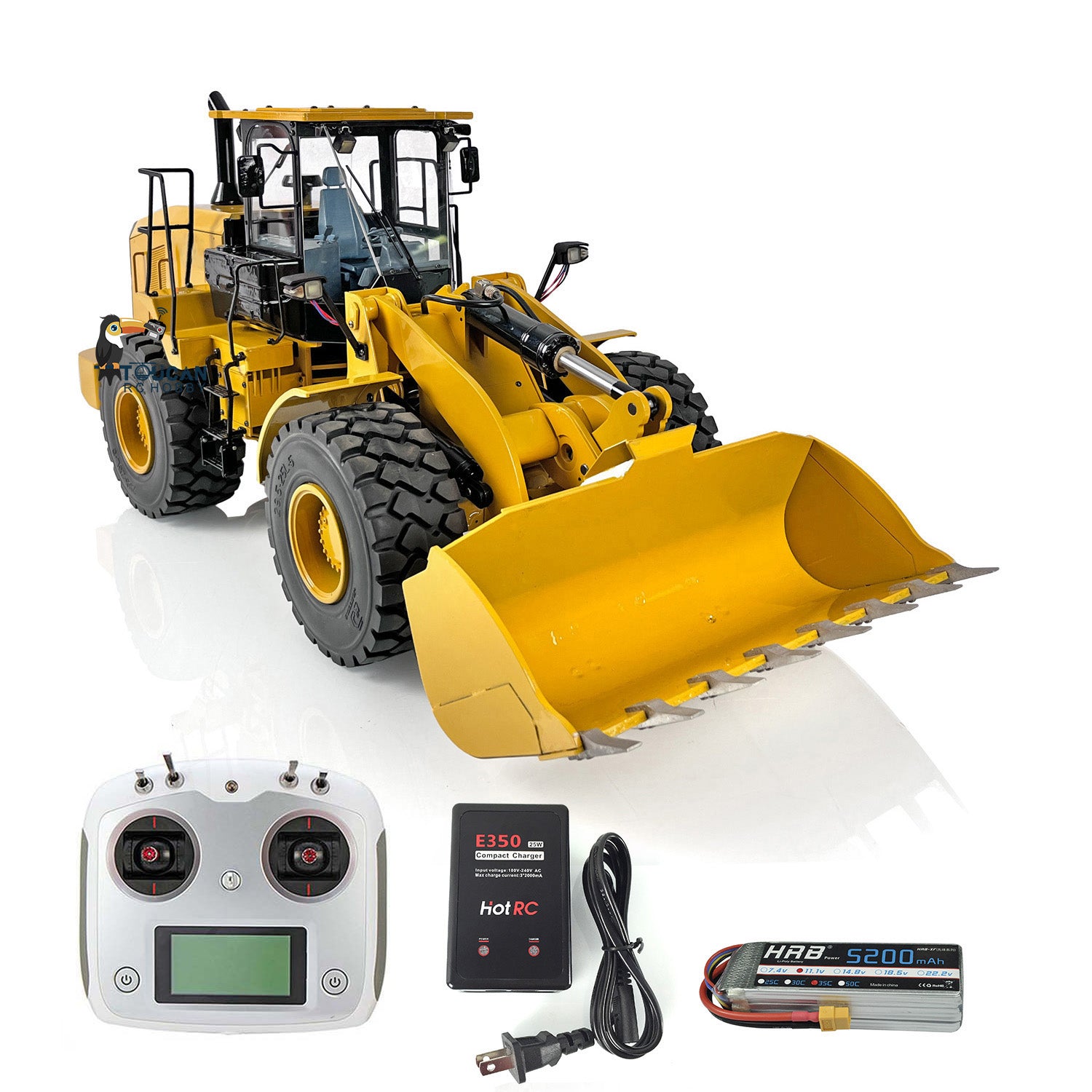 1/12 Scale DIM C95 Radio Controlled Hydraulic Loader Toy - Metal Construction, Light & Sound Effects, Servo Motor, Pre-Assembled & Painted - Perfect for RC Hobbyists, Construction Model Collectors and Indoor Display