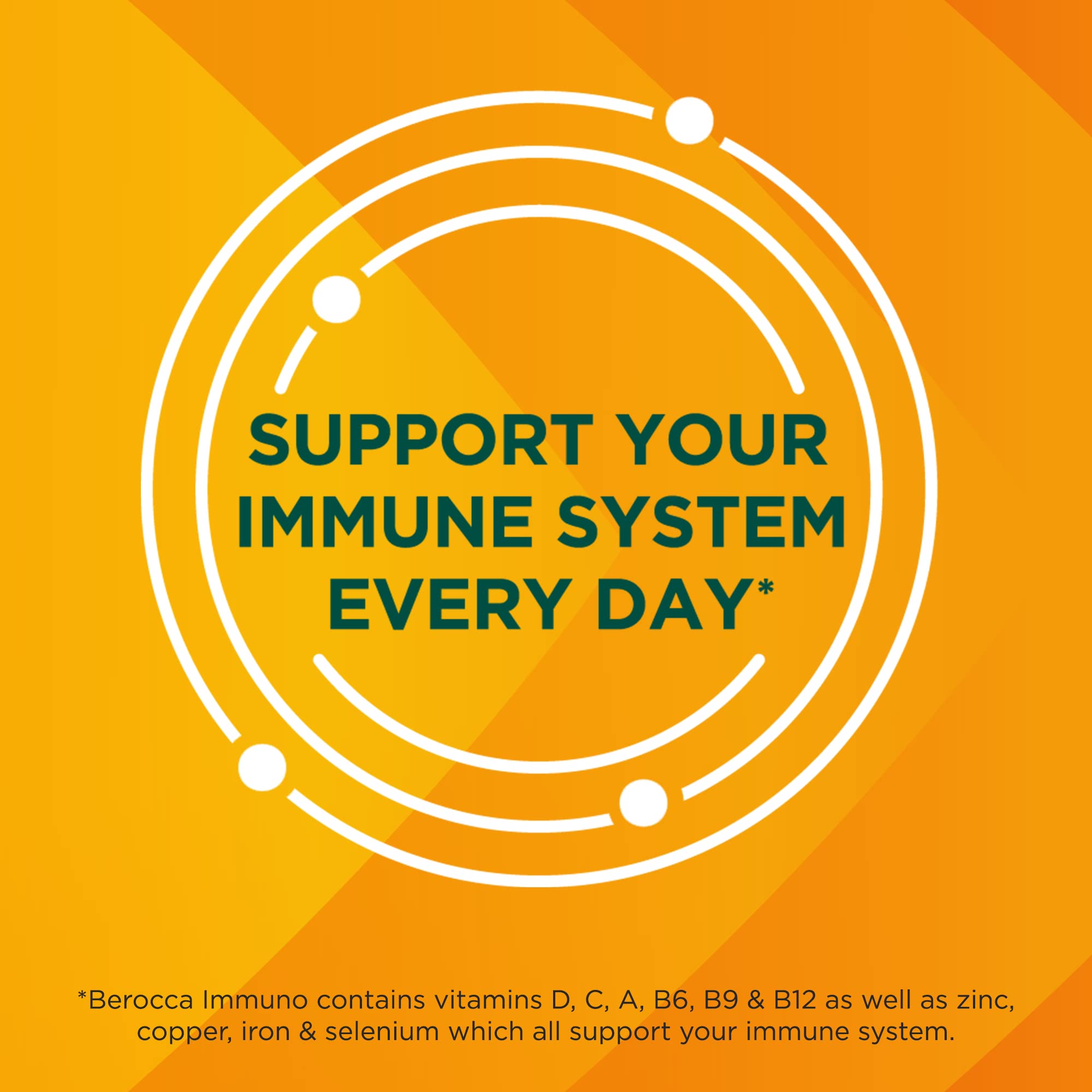 Berocca Immuno Energy & Immune Support Supplement - 15 Effervescent Tablets for Daily Wellness & Immune Boost | Perfect for Travel, Workout & Busy Lifestyles