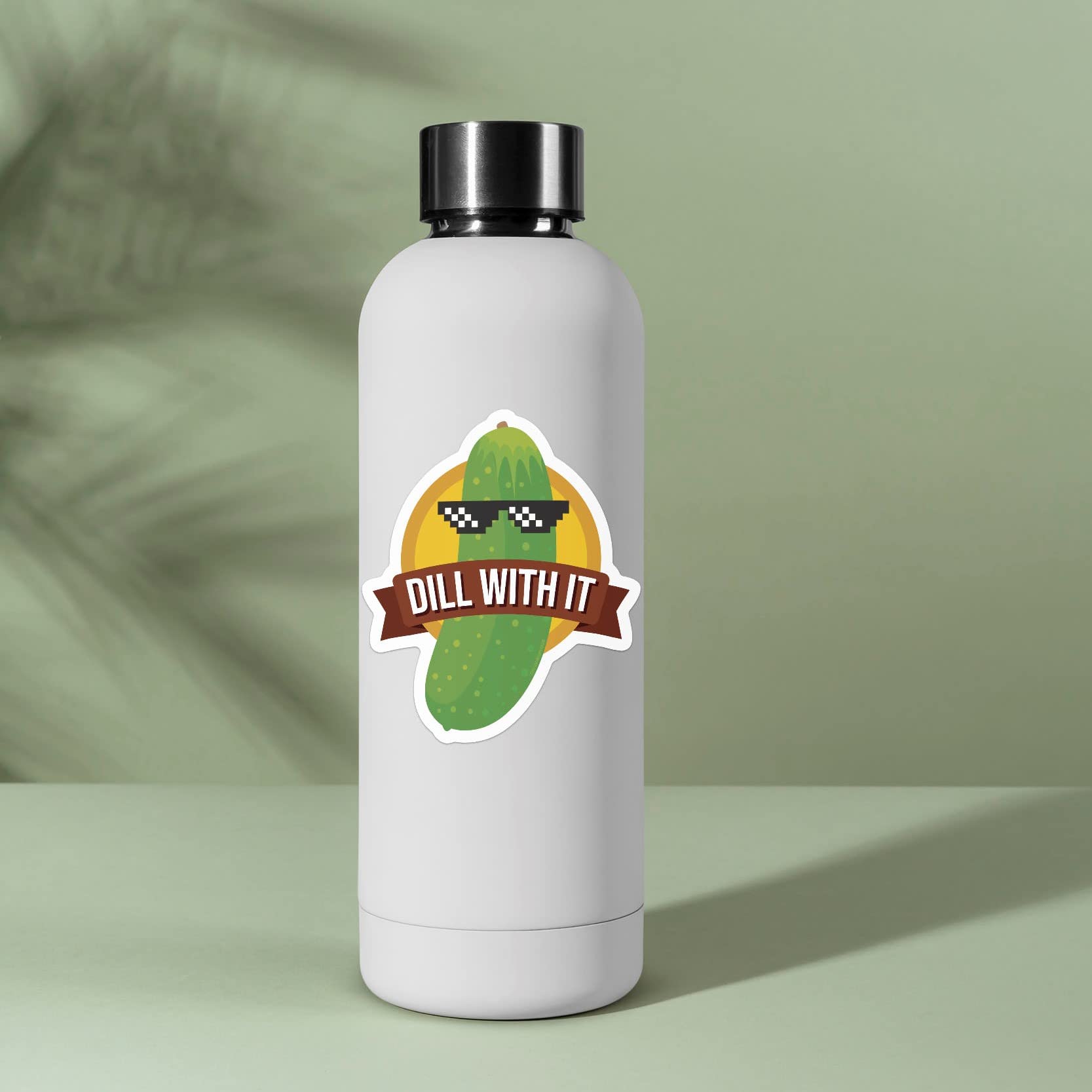 Funny 'Dill With It' Pickle Sticker Pack - Hydro Flask Decals, Laptop Quote Stickers & Sunglasses Meme Decals for Men - Perfect for Water Bottles, Tech Accessories & Cool Gifts