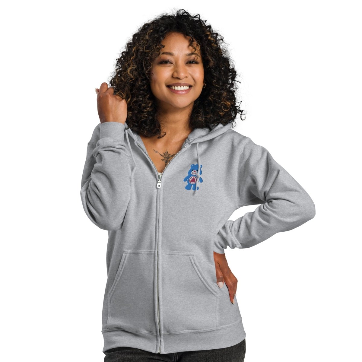 Serenity Cub Embroidered Unisex Zip Hoodie - Cozy Pullover Sweatshirt for Men & Women | Perfect for Casual Wear, Street Style & Outdoor Activities
