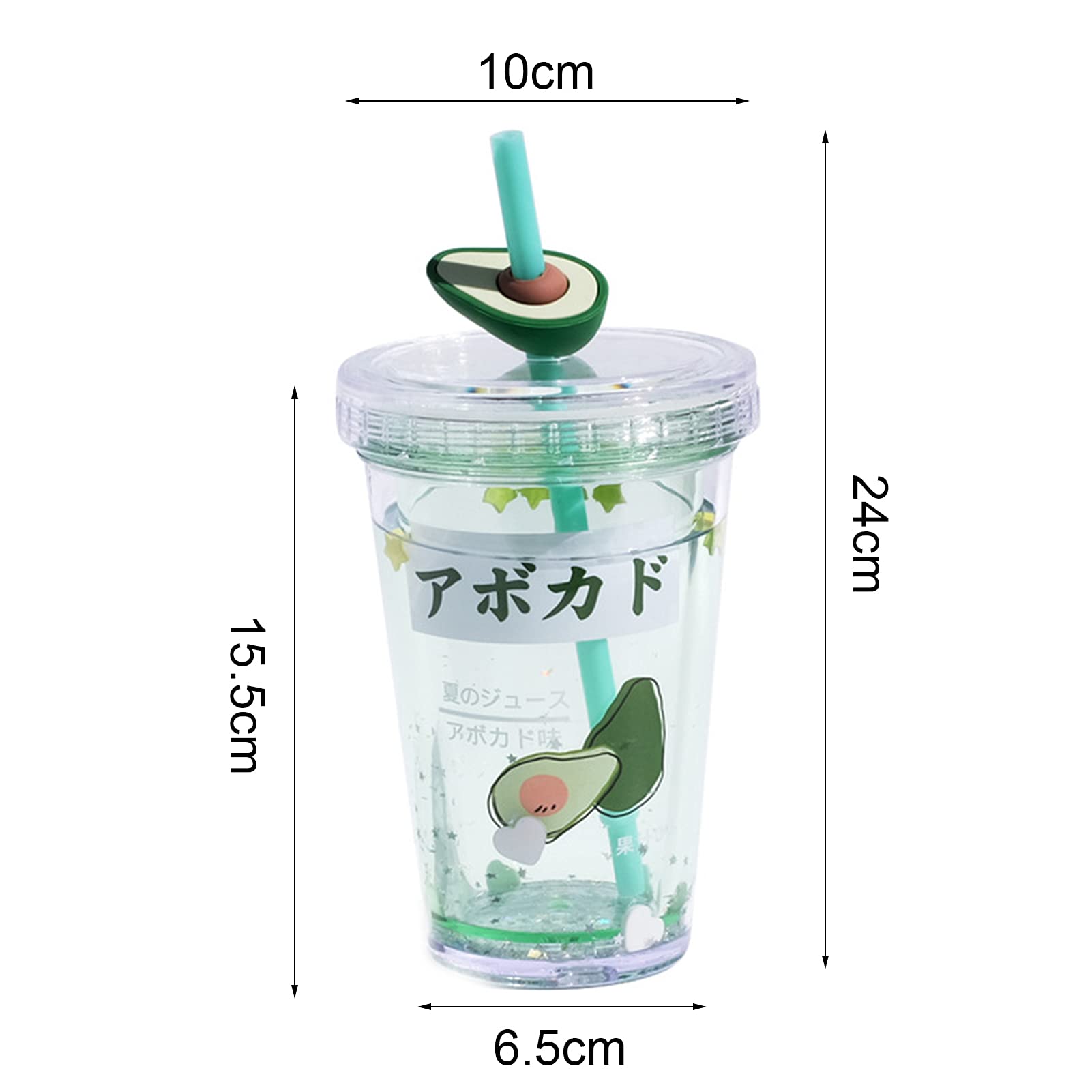 450ml Straw Water Bottle with Cartoon Pattern - BPA-Free Plastic Reusable Drinking Cup for Kids, School, Gym & Outdoor Activities - Pink