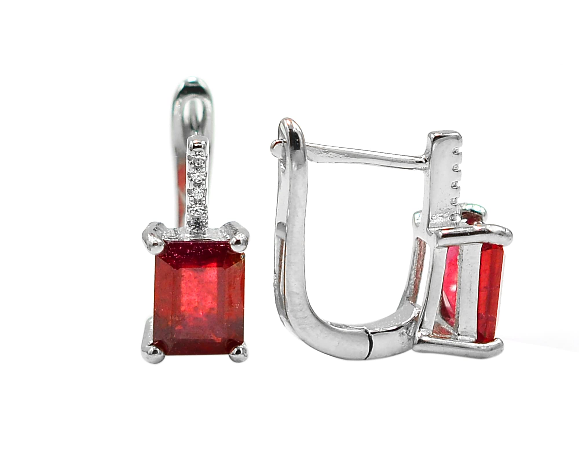Natural Red Ruby Gemstone Jewelry Set - 925 Sterling Silver Ring, Earrings & Pendant for Women | July Birthstone, Wedding & Birthday Gift for Wife | Perfect for Anniversaries, Valentine's Day & Special Occasions