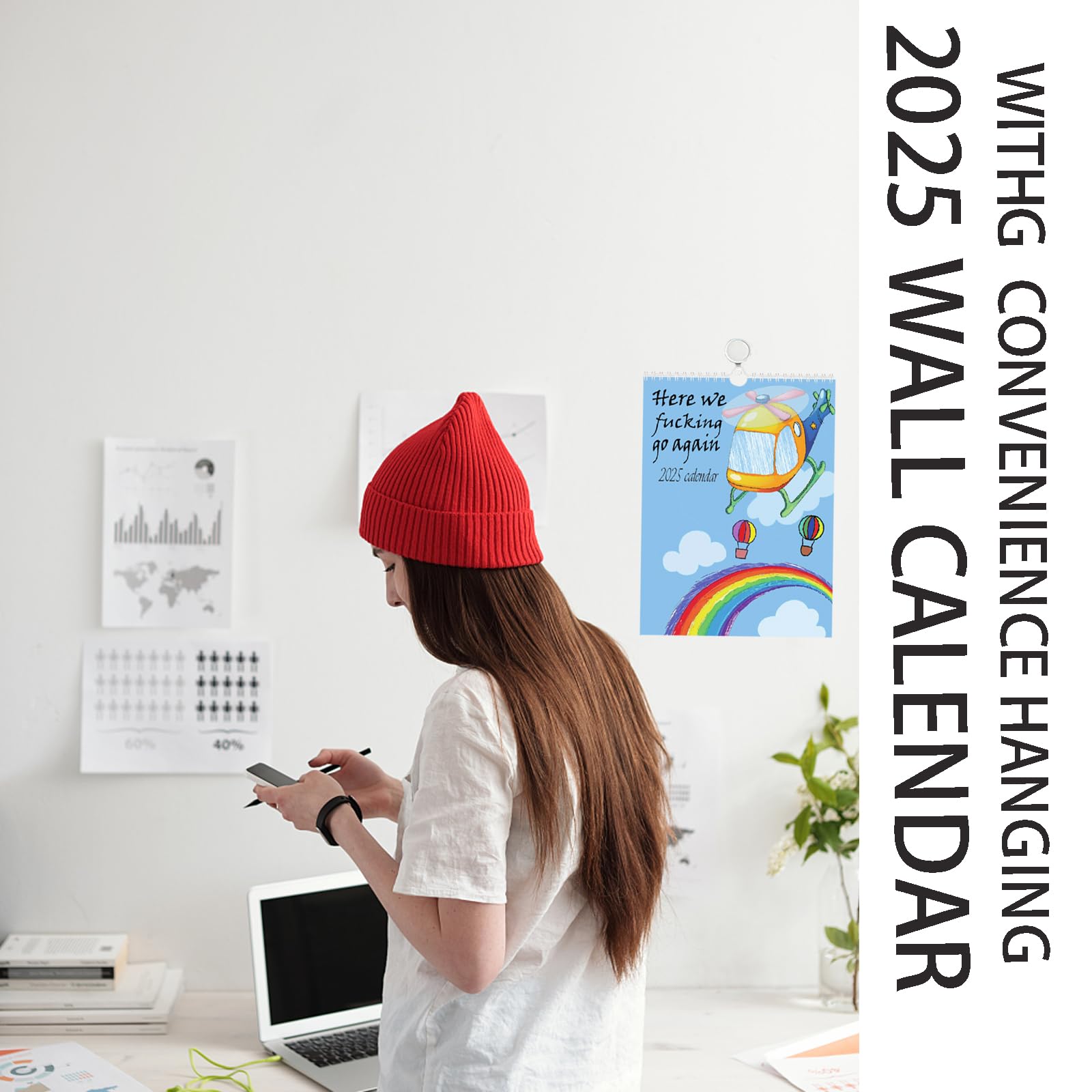 2025 Funny Wall Calendar - Monthly Friends Advent Calendar for Home & Office | Hilarious Gag Gift for Friends | Perfect for Work Desks, Holiday Decor & White Elephant Gifts