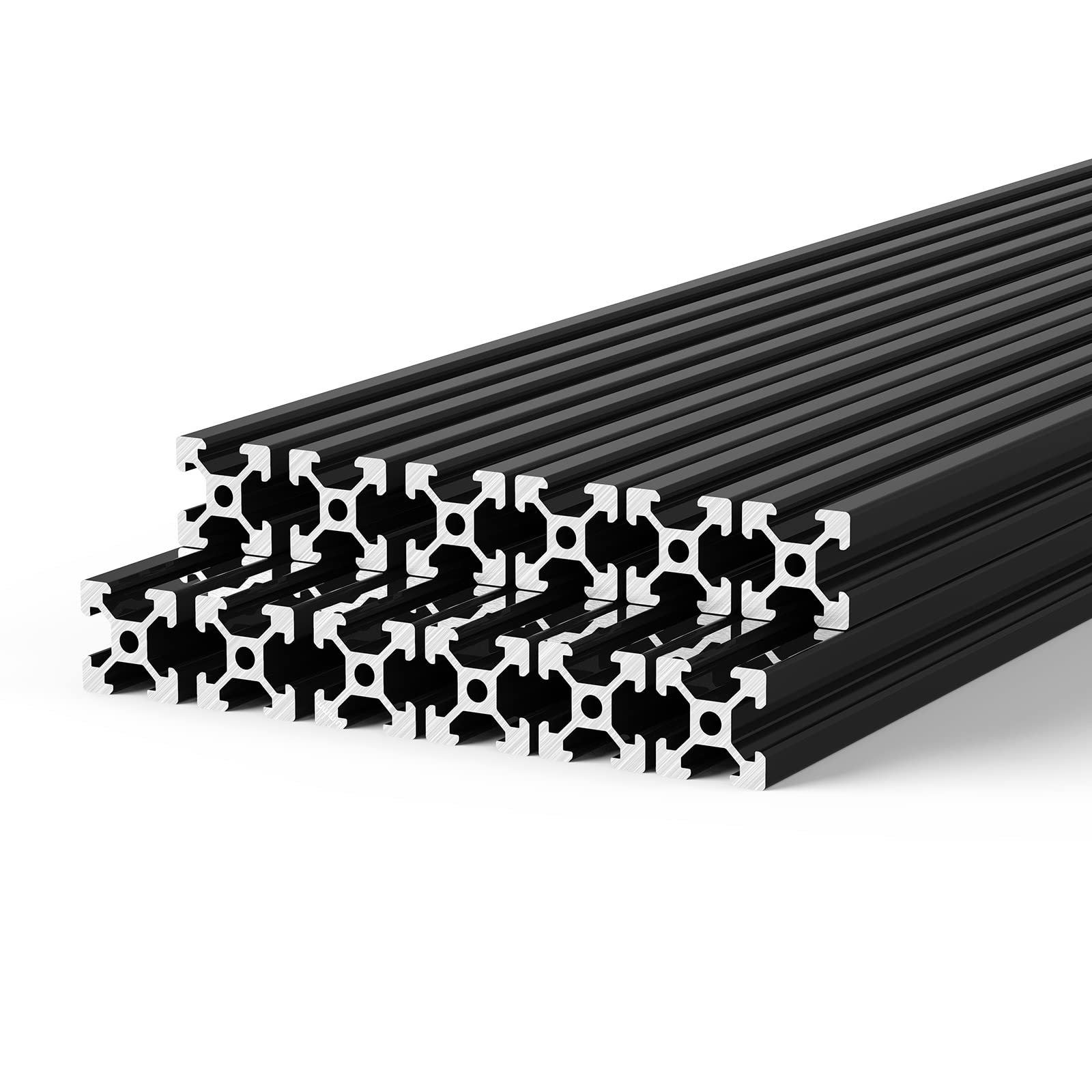 12PCS 2020 T-Slot Aluminum Profile 1500mm Black Anodized Linear Rail Extrusion Frame for 3D Printer | DIY CNC Machine & Laser Cutter Projects | European Standard Industrial Grade Construction