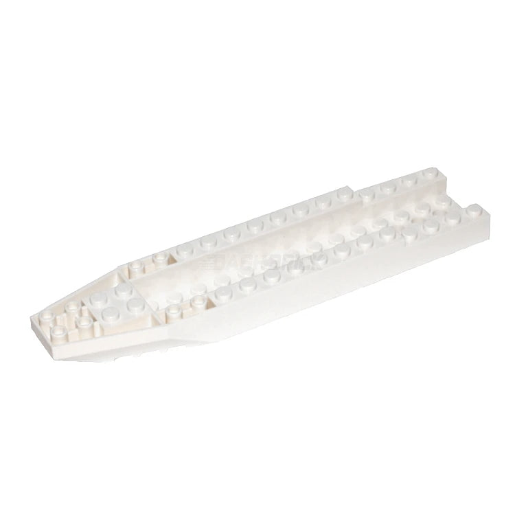 LEGO Aircraft Fuselage Forward Bottom Angular 4x18x1 1/3 with 2x14 Recessed Center & 13 Holes - White Building Block (Part 42863 / 6250313) for Airplane Models & DIY LEGO Creations