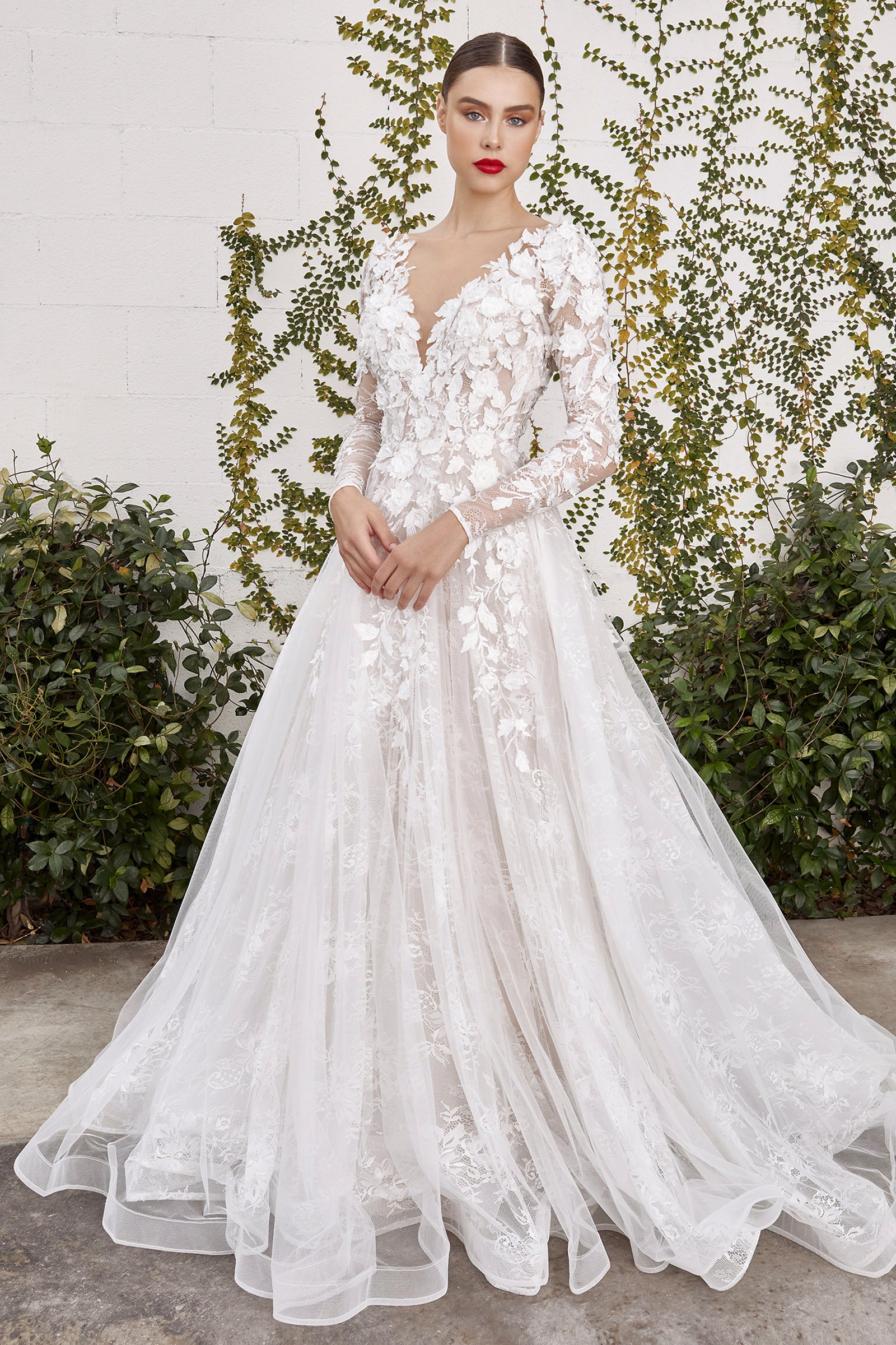 Andrea & Leo Yvaine Wedding Gown A1067W - Elegant Lace Bridal Dress for Church Ceremony & Romantic Beach Weddings