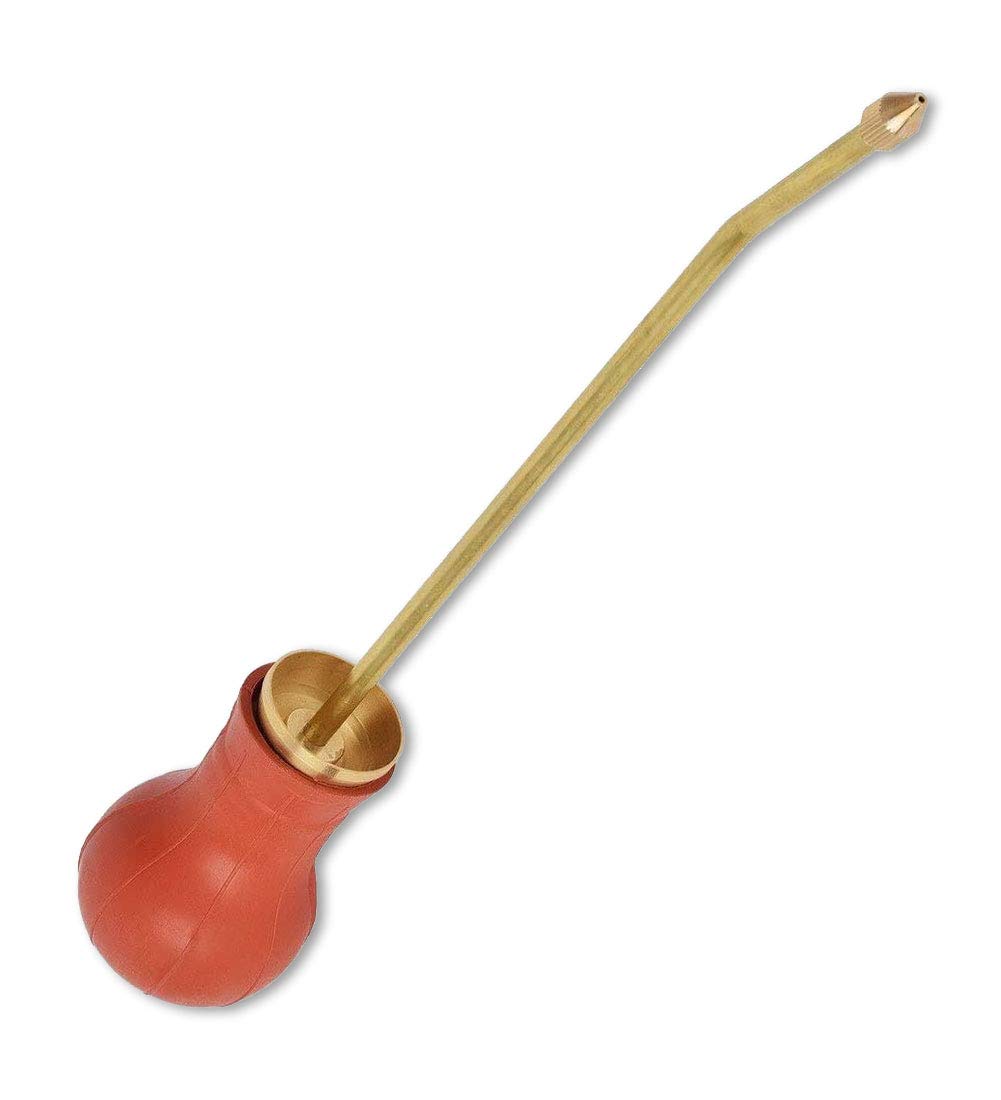 Organic Gardening Bulb Duster Powder Sprayer with Long Copper Tube - Garden Powder Applicator Dispenser for Pest Control, Agricultural Supplies & Indoor/Outdoor Plant Care