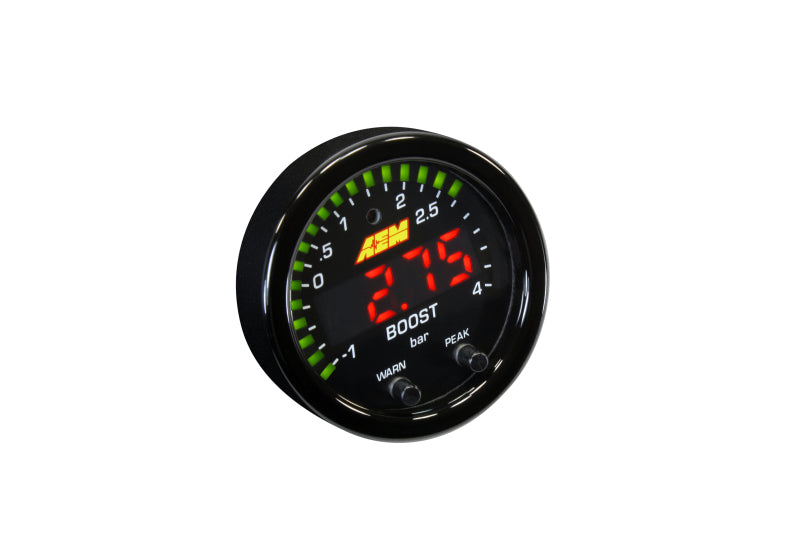 AEM X Series Boost Pressure Gauge Kit - 30inHg to 60psi - High Performance for Turbocharged & Supercharged Vehicles - Perfect for Racing, Tuning & Engine Monitoring