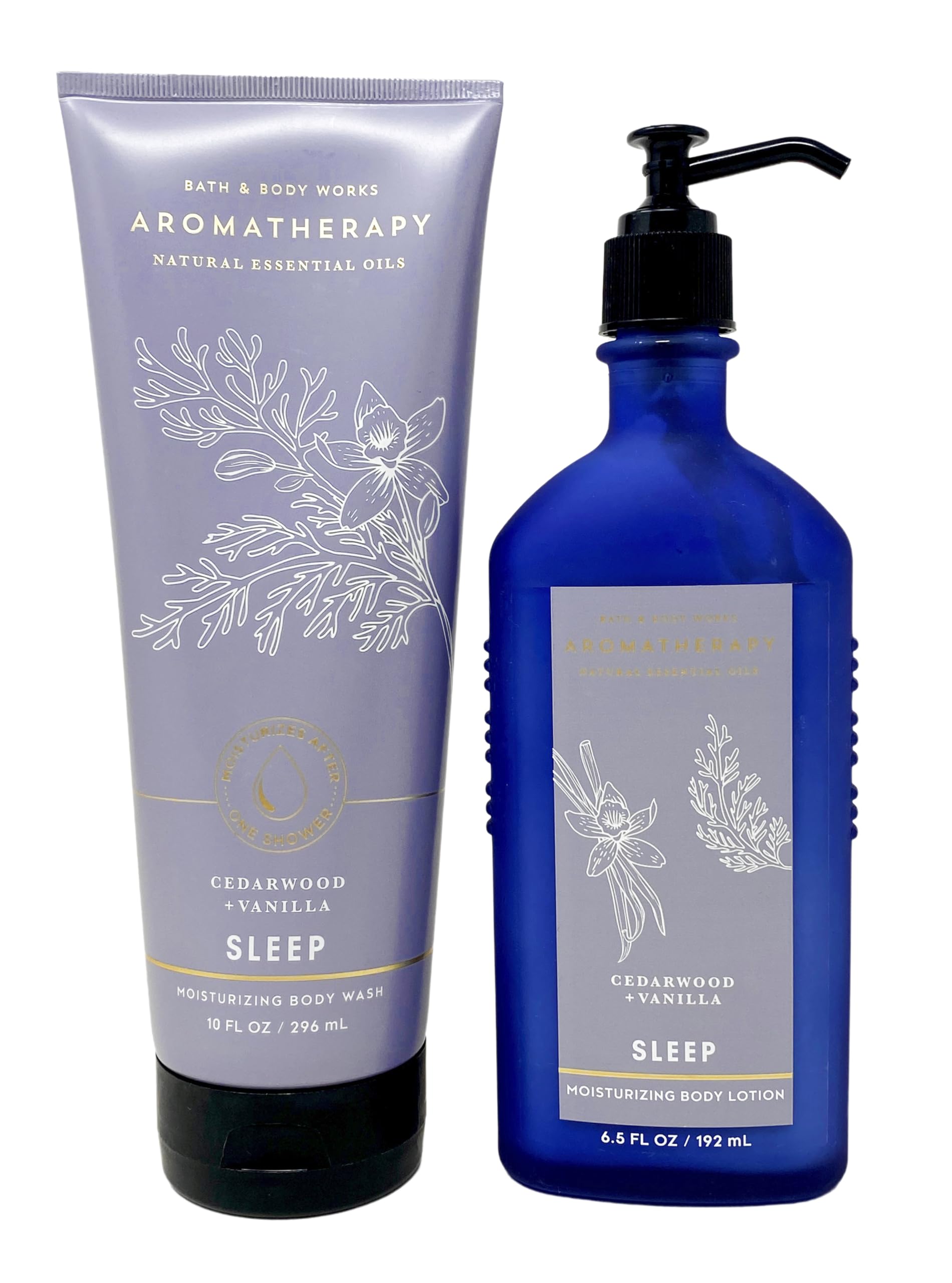 Bath & Body Works Aromatherapy Sleep Cedarwood Vanilla Gift Set - Body Wash & Lotion Duo for Relaxation & Better Sleep - Perfect for Nighttime Routine & Self-Care Gifts