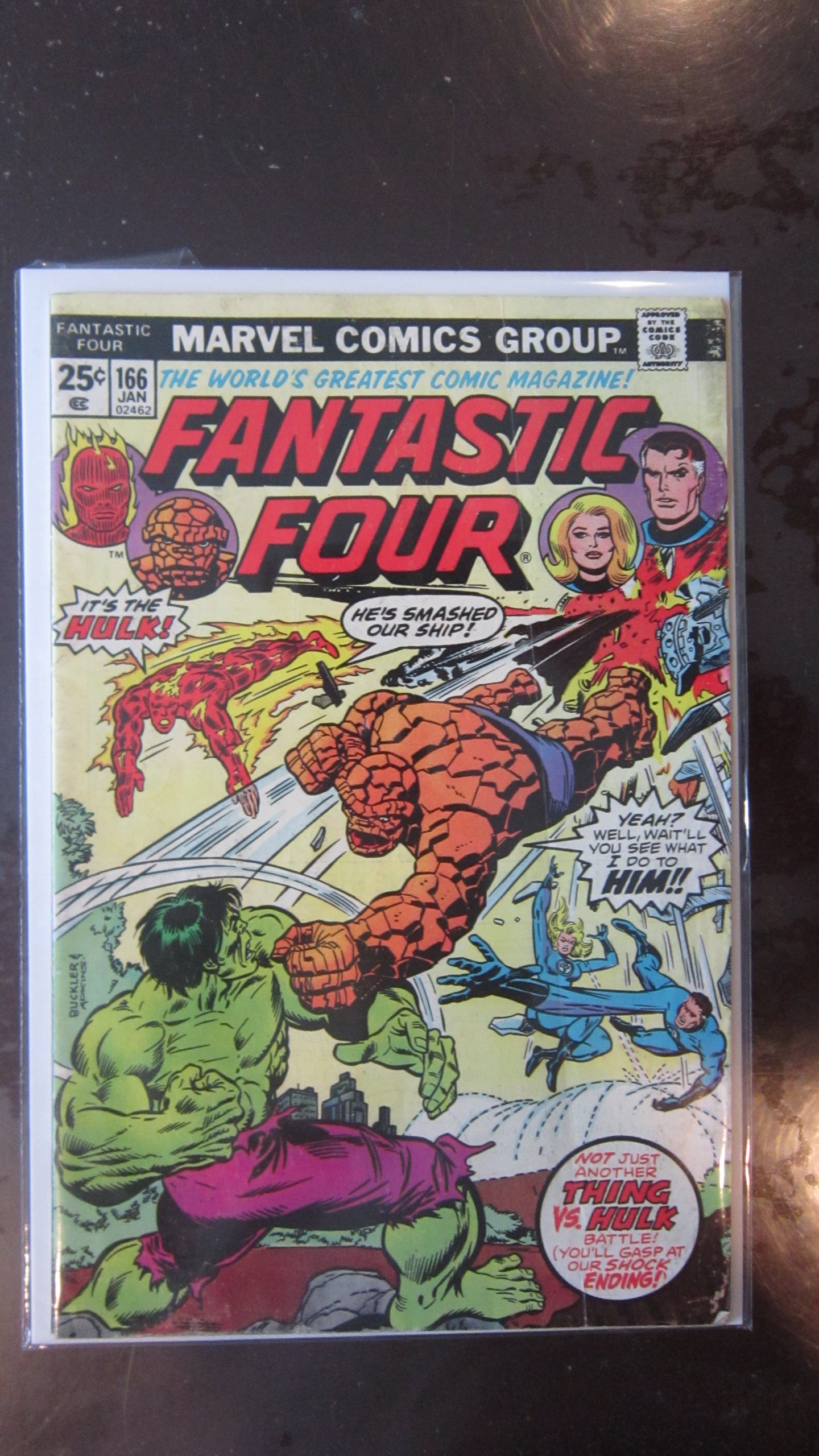 Fantastic Four #166 Marvel Comic Book - The Hulk Appearance | Collectible Vintage Comics for Superhero Fans & Comic Book Enthusiasts | Perfect for Display, Gifts, and Comic Collections