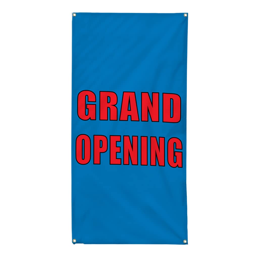 Grand Opening Vinyl Banner - Weatherproof Vertical Yard Sign for Business (96x48 Inches, 8 Grommets) | Ideal for Outdoor Events, Store Promotions & Industrial Use