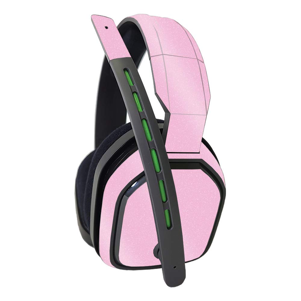 MightySkins Glossy Glitter Skin Cover for Astro A10 Gaming Headset - Solid Pink | Protective & Durable High-Gloss Finish | Easy to Apply & Remove | Made in USA | Perfect for Gamers, Streamers & Headset Customization