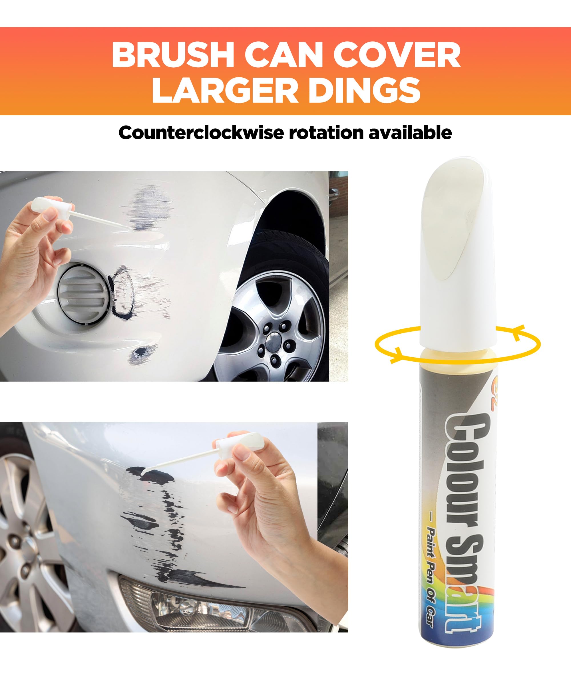 Car Scratch Remover Pen - Professional Touch Up Paint for Cars | Auto Paint Scratch Repair Kit | Car Accessories & Detailing Supplies | Perfect for Minor Scratches, Chips & Paint Damage (White) | Ideal for DIY Car Maintenance & Quick On-the-Go Repairs