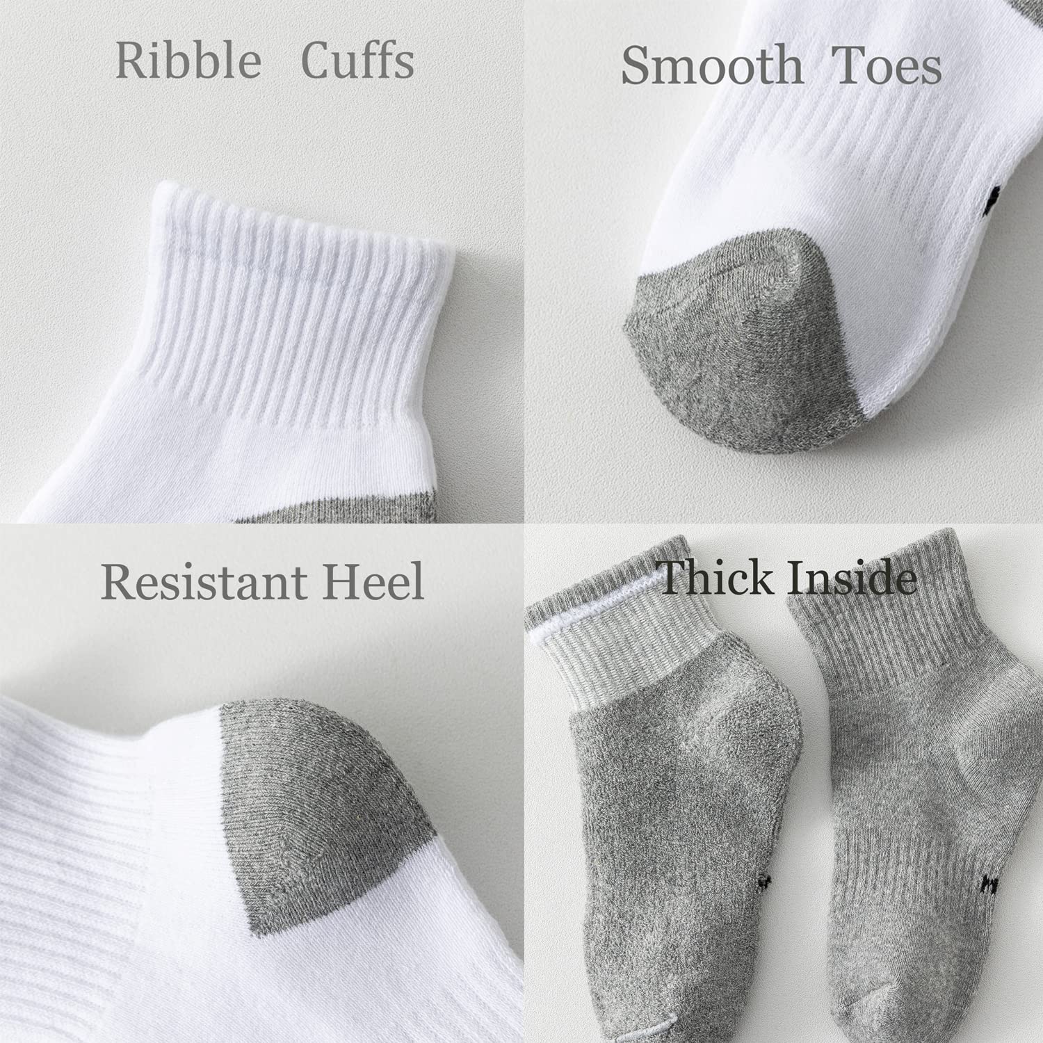 Marchare Boys & Girls Athletic Running Socks - 6 Pack Cushioned Crew Socks for Kids (Black/White/Grey) | Thick Cotton Comfort for Sports & Daily Wear | Perfect for School, Play & Outdoor Activities