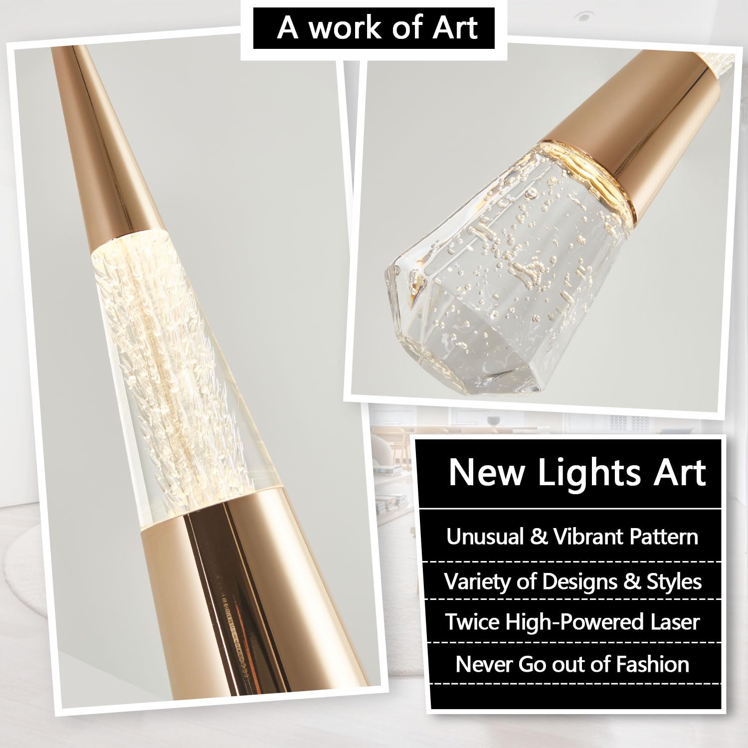 Modern Gold LED Pendant Lights 3-Pack - Kitchen Island & Dining Room Lighting