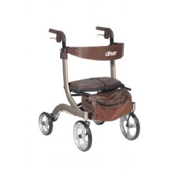 Drive Nitro DLX 4 Wheel Rollator Walker with Seat - Lightweight Mobility Aid for Seniors & Adults - Perfect for Indoor/Outdoor Use, Shopping & Travel Assistance