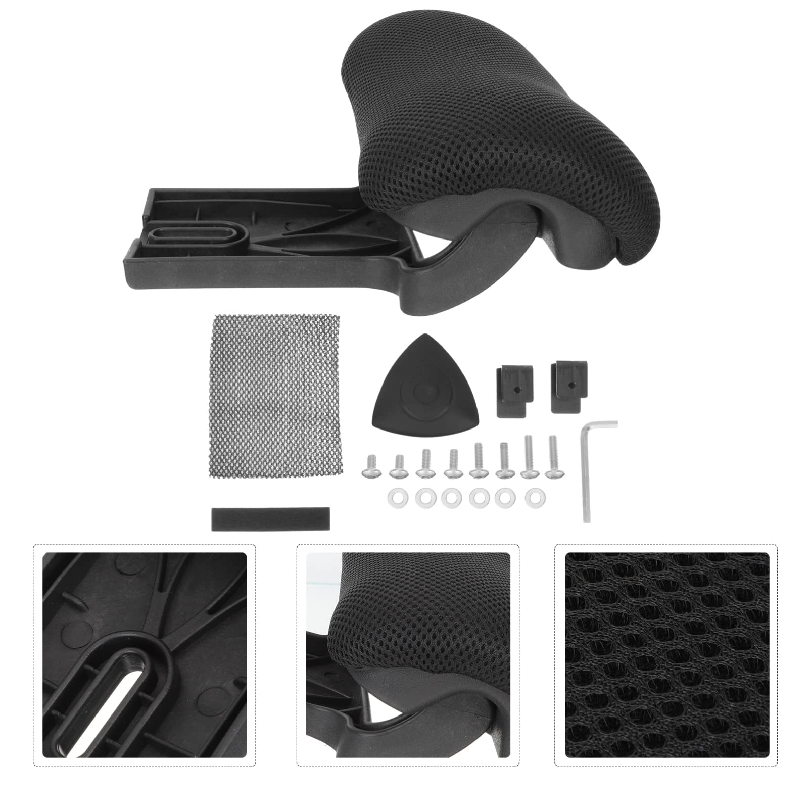 Universal Office Chair Headrest Attachment - Ergonomic Mesh & Sponge Head Support Cushion for Desk, Computer & Executive Chairs | Perfect for Home Office, Gaming & Workspaces