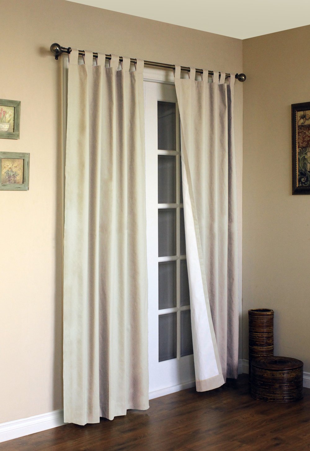 Energy Efficient Insulated Thermal Curtains - Weathermate Tab Top Drapery Pair, Khaki 160
