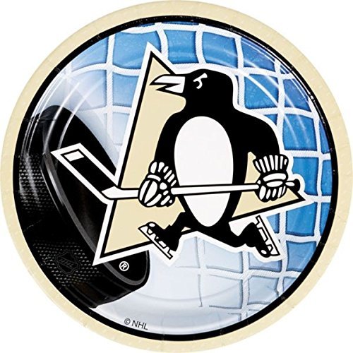 Pittsburgh Penguins 7-Inch Dinner Plates - Set of 8 - NHL Hockey Team Themed Dishware for Game Day Parties & Home Decor