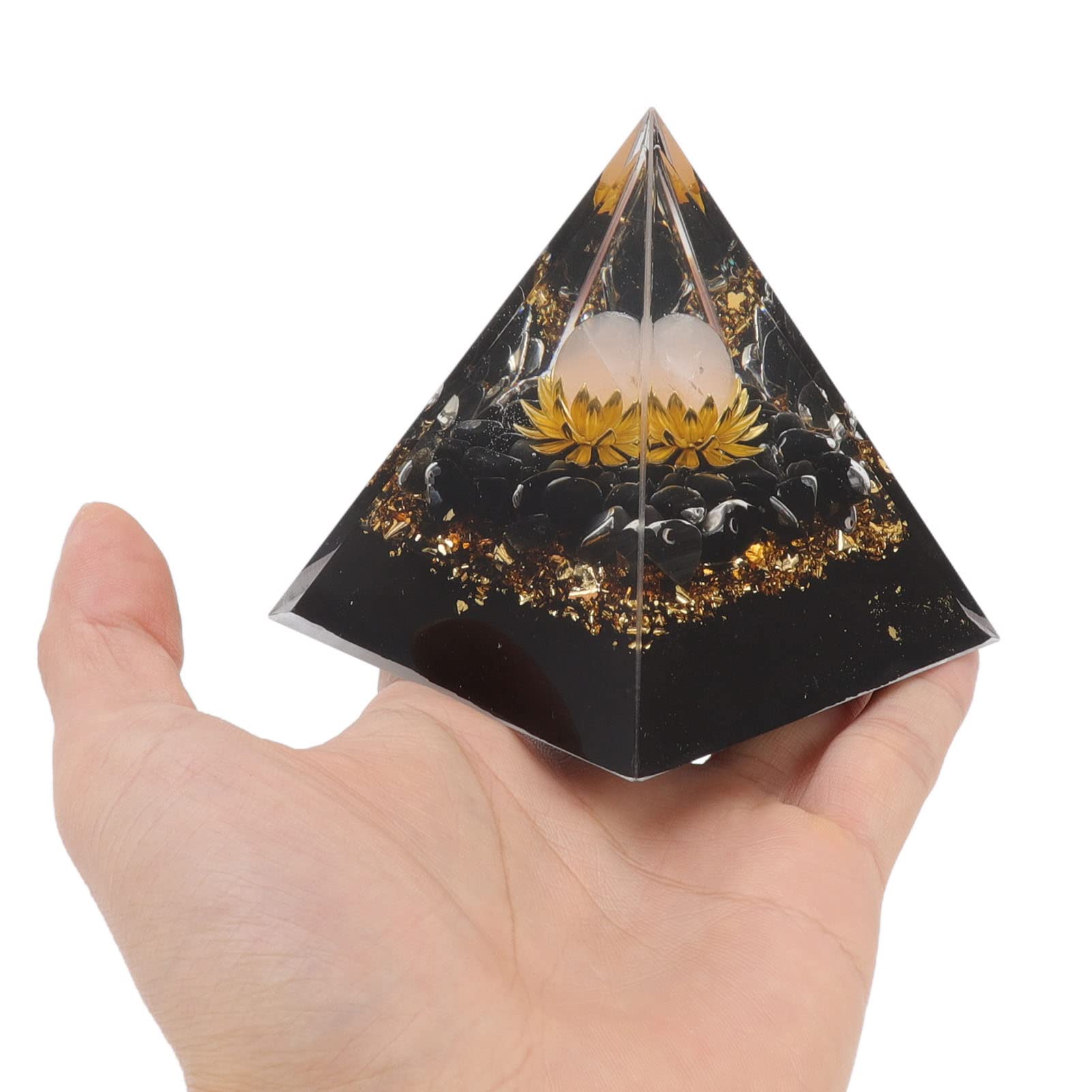 Natural Pyramid Crystal Chakra Healing Stone for Meditation, Energy Balancing & Psychological Growth - Perfect for Living Room, Bedroom, Office & Yoga Space