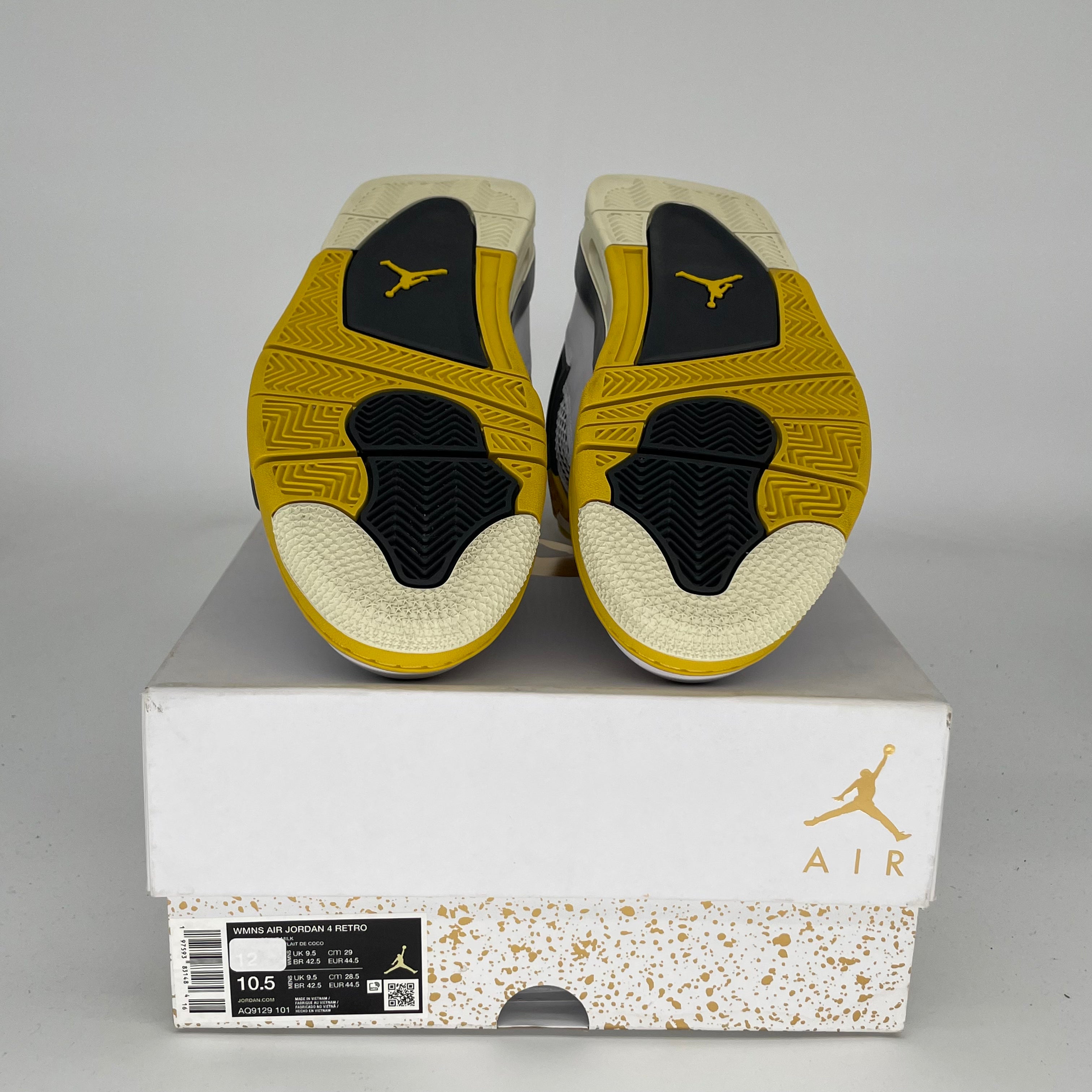 **Air Jordan 4 Vivid Sulfur Women's Sneakers - Size 10.5/12W (AQ9129-101) | Retro Basketball Shoes for Women, Streetwear & Casual Fashion**