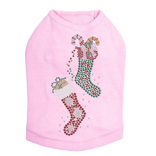 Christmas Stockings for Dogs - Festive Holiday Pet Tank Tops in Multiple Colors - Perfect for Christmas Photos & Pet Parties