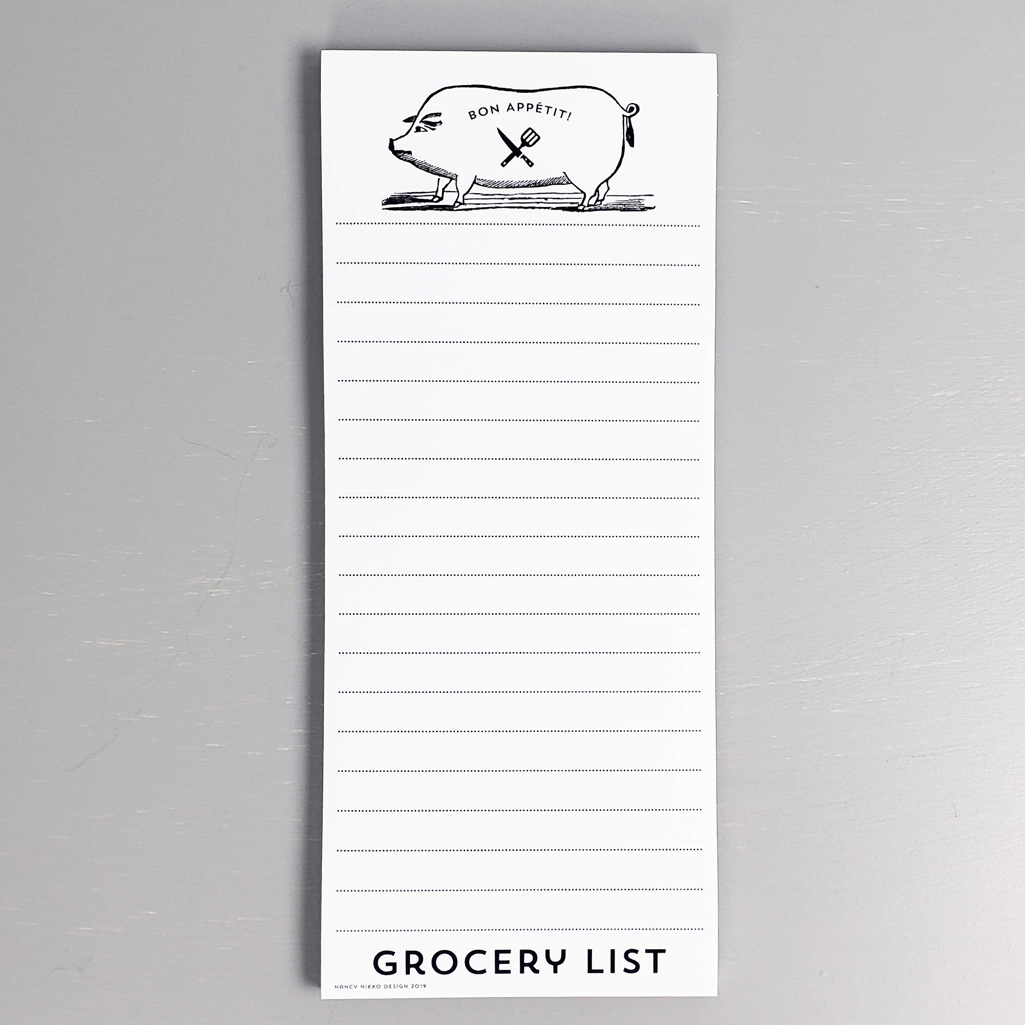 Bon Appetit Pig Refrigerator Notepads - Set of 2 Grocery List Pads for Kitchen Organization & Shopping Reminders | Fun Fridge Memo Pads for Home, Office & Dorm Use