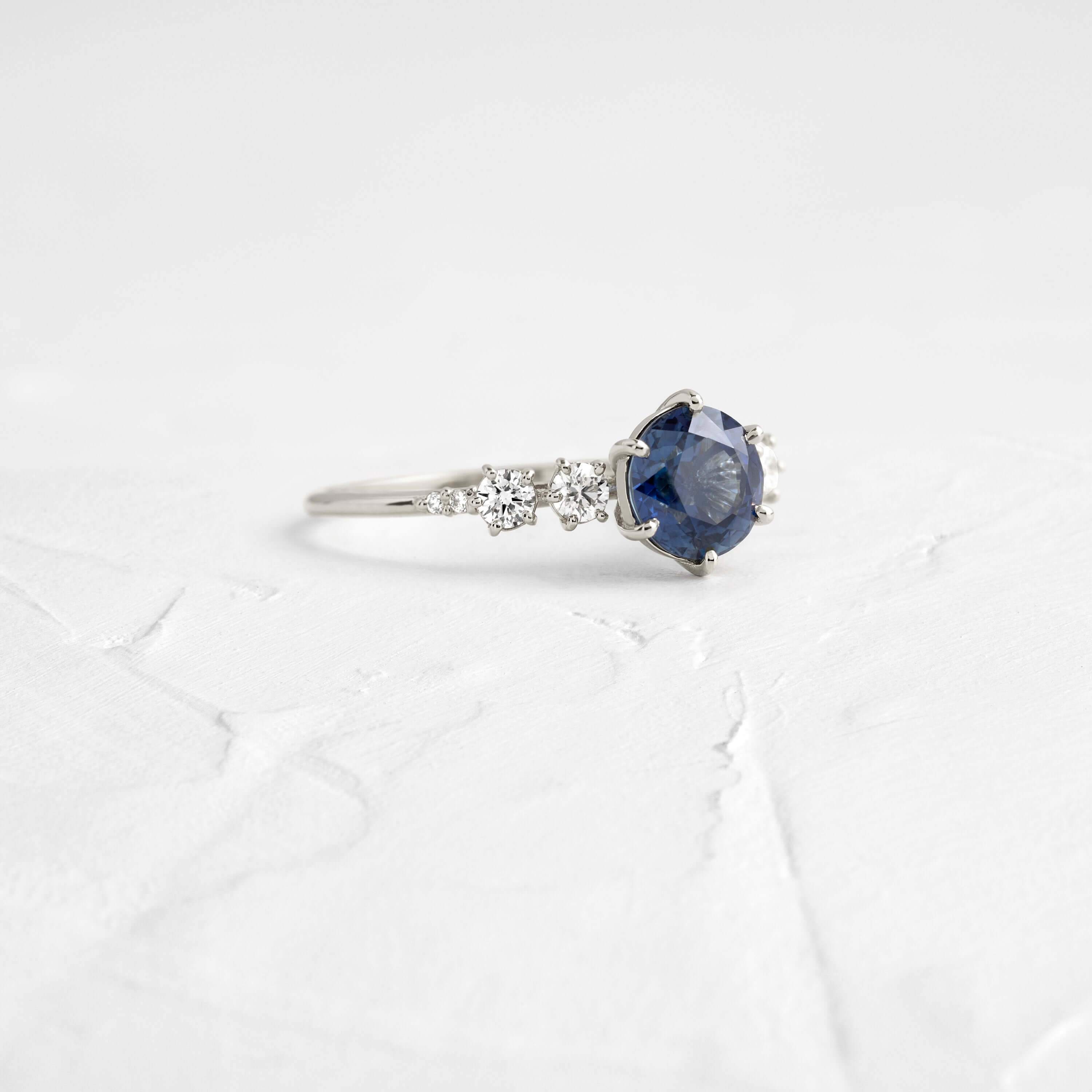 Round Cut Blue Sapphire Coda Ring - Elegant Jewelry for Women, Perfect for Weddings, Anniversaries & Special Occasions
