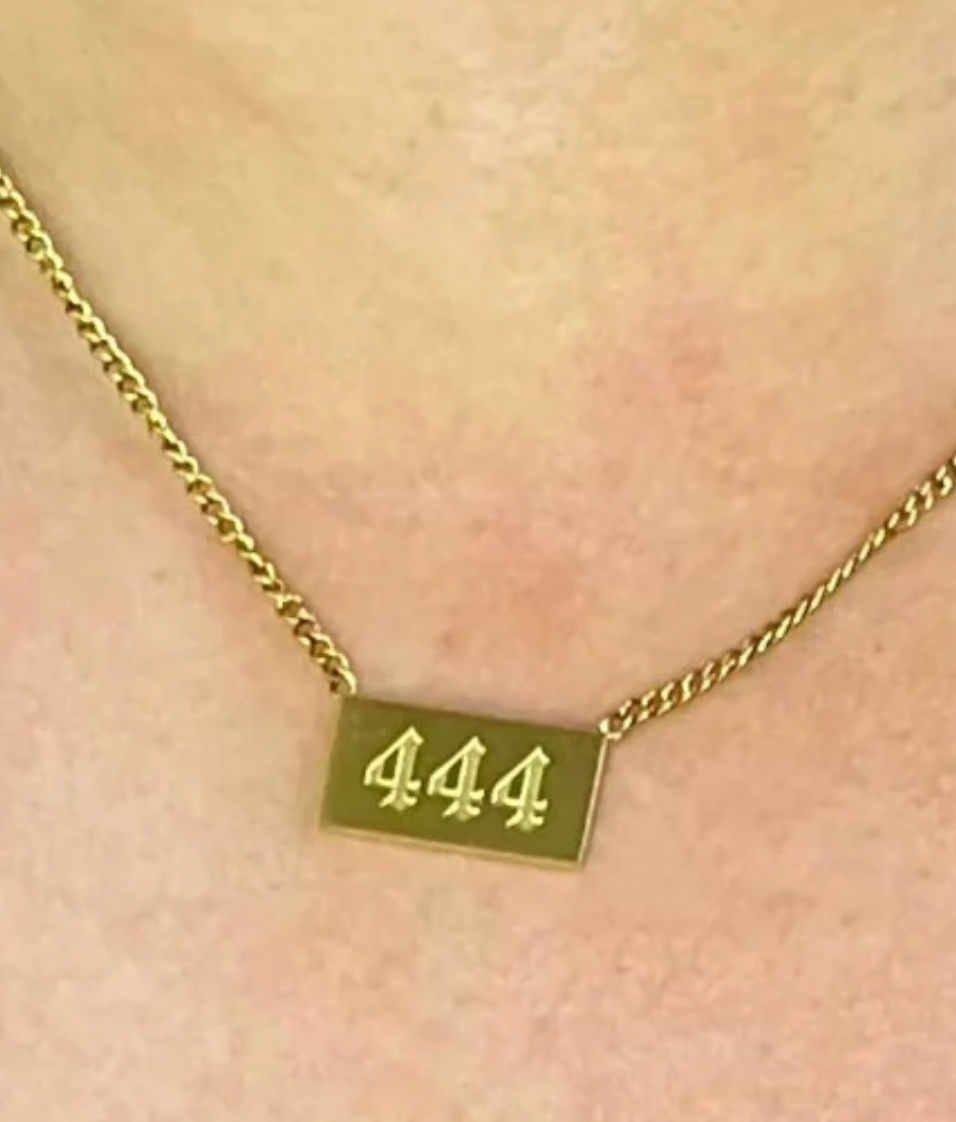 444 Angel Number Talisman Necklace for Women - Spiritual Protection Jewelry with Angel Number Meaning - Perfect for Layering, Meditation & Positive Energy