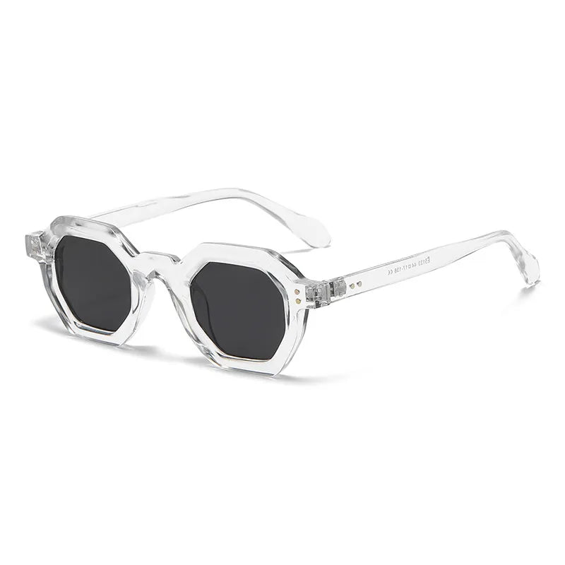 CCspace Unisex Full Rim Polygon Plastic Eyeglasses 56891 - Trendy Geometric Frame for Men & Women - Perfect for Work, Reading & Fashion Accessories