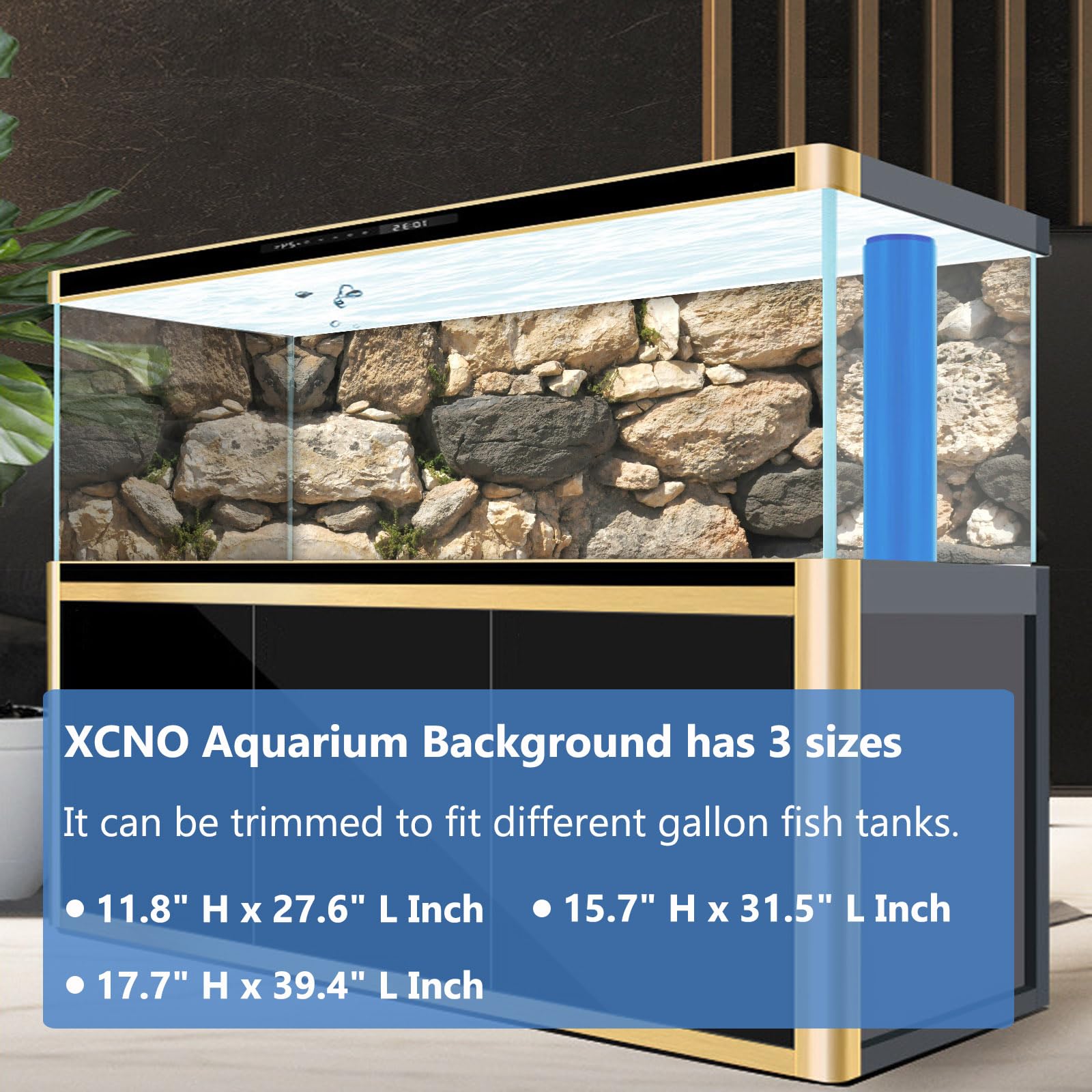 3D Aquarium Background Sticker - Thick Rock Wallpaper for Fish Tanks (32