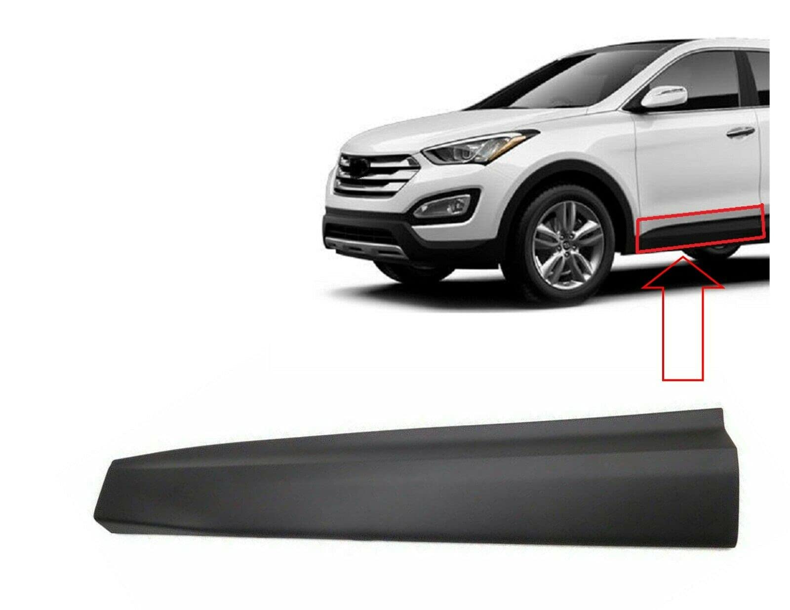 OEM Replacement Door Lower Molding for 2013-2019 Hyundai Santa Fe XL Sport - Front Left Side (Fits Part Numbers 87721-4Z000, 87721-2W000-CA, 75131) - Perfect for Car Door Repair & Restoration Projects