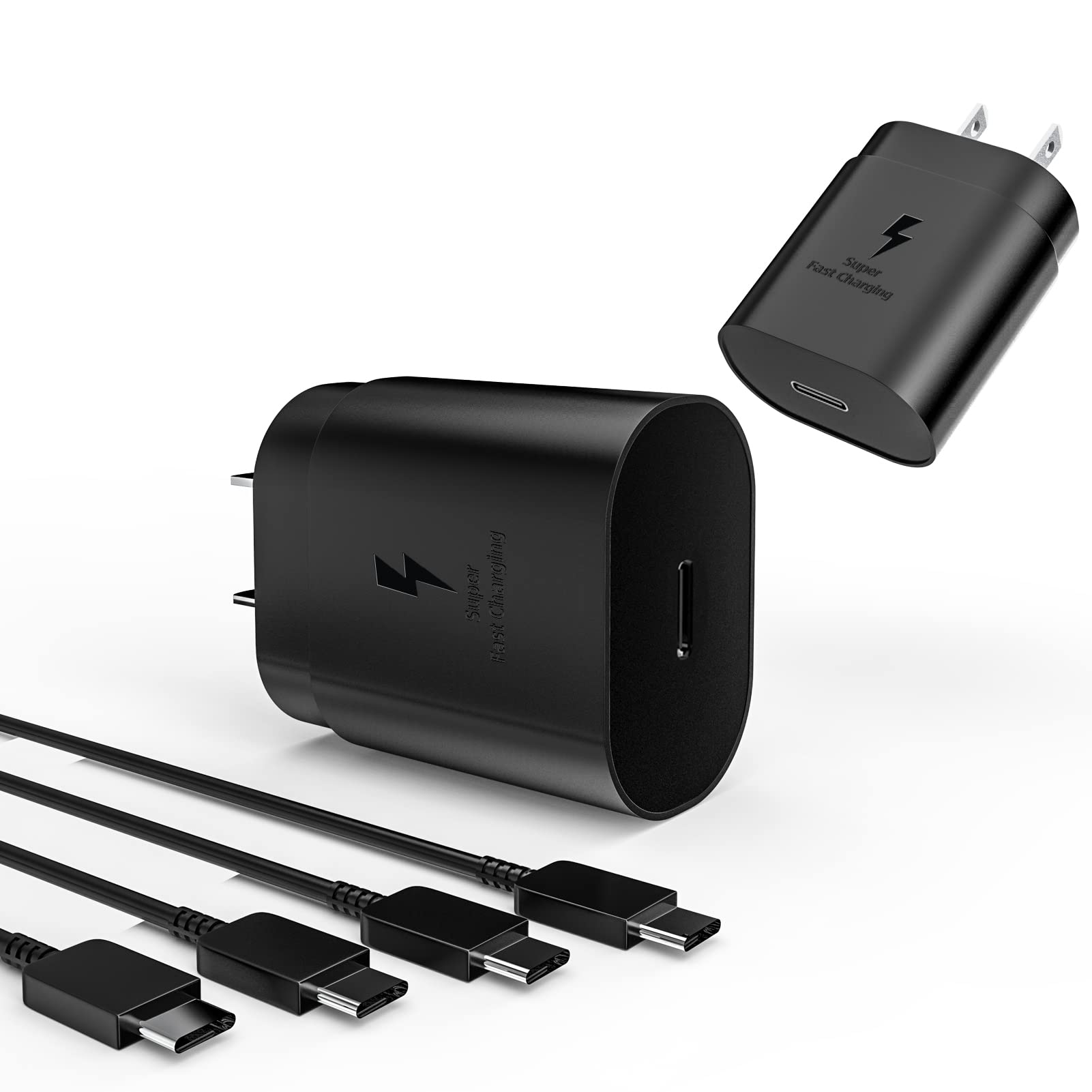 2-Pack 25W USB C Fast Charger & Power Adapter - PD Compatible for Samsung Galaxy S21/S20/S10/S9/S8/Note, LG, Android Phones - Quick Charge Wall Block with Durable Cable (Perfect for Home, Office & Travel)