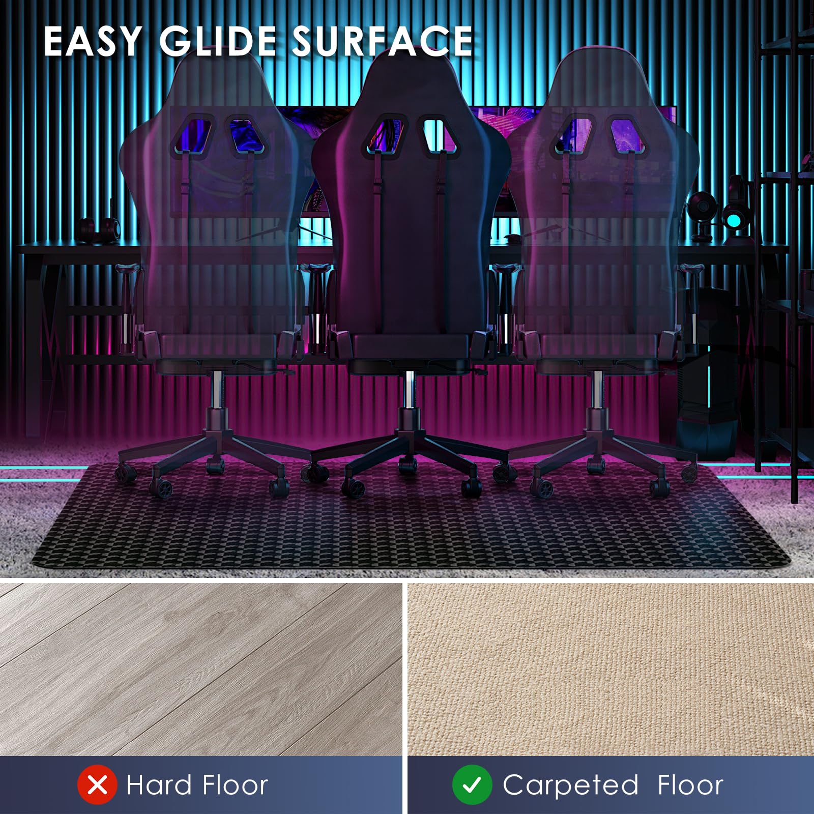 Vicwe Heavy Duty Office Chair Mat for Carpet - 48