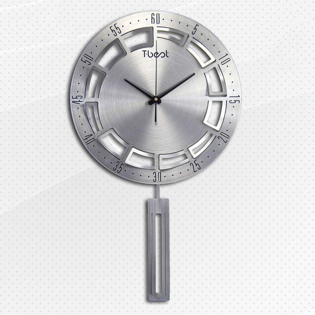 Modern Simple Wall Clock - Silent Quartz Living Room Decor, European Style Art Clock for Home & Office (Silver) | Perfect for Living Room, Bedroom, Office & Gift Giving