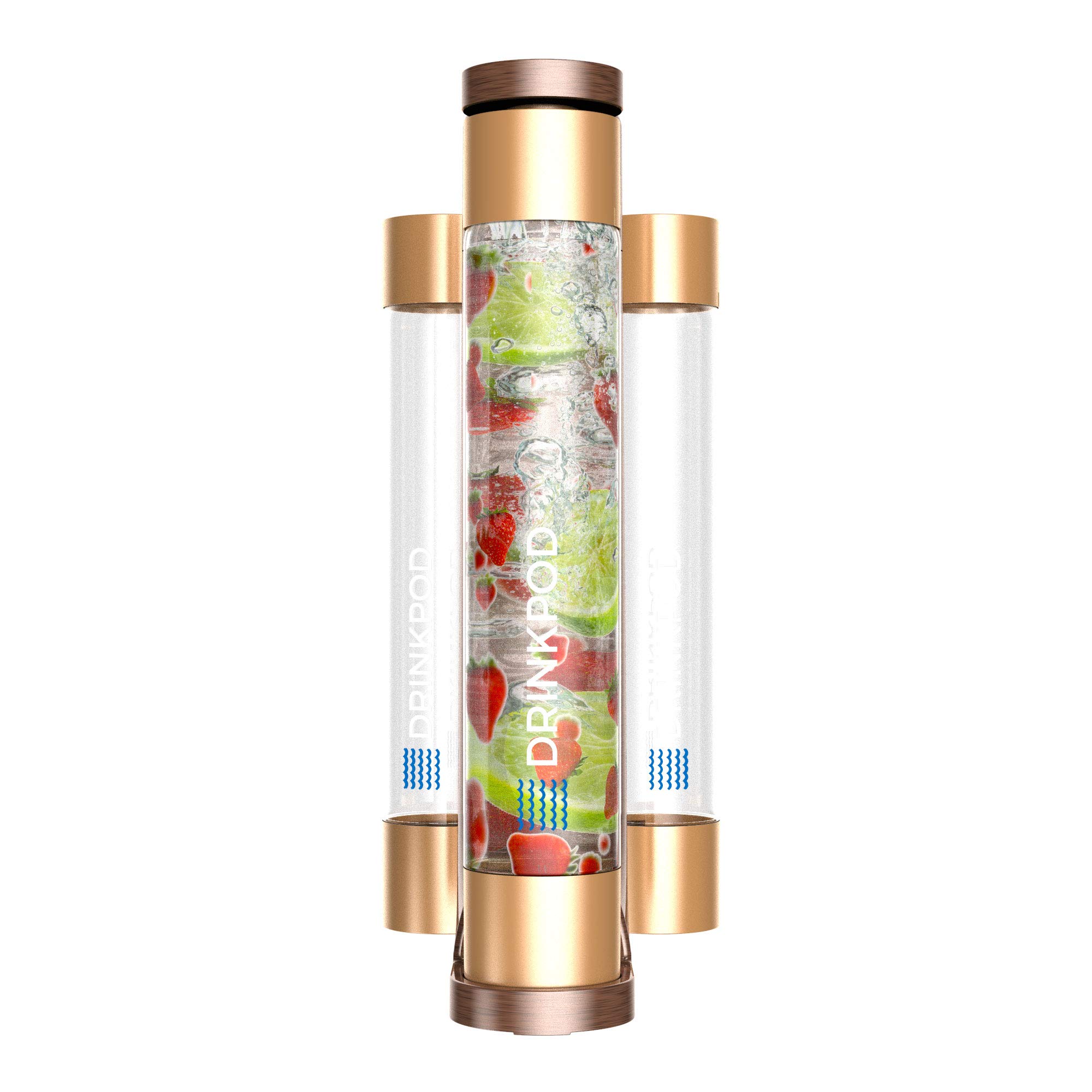 Fizzpod Home Soda Maker Machine - Create Sparkling Carbonated Water, Juice, Cocktails & More | Includes 3x 1L Bottles, 2 CO2 Cylinders, Caps & Manual | Perfect for Homemade Drinks, Parties & Healthy Hydration (Cognac Color + 2 CO2 Cylinders)