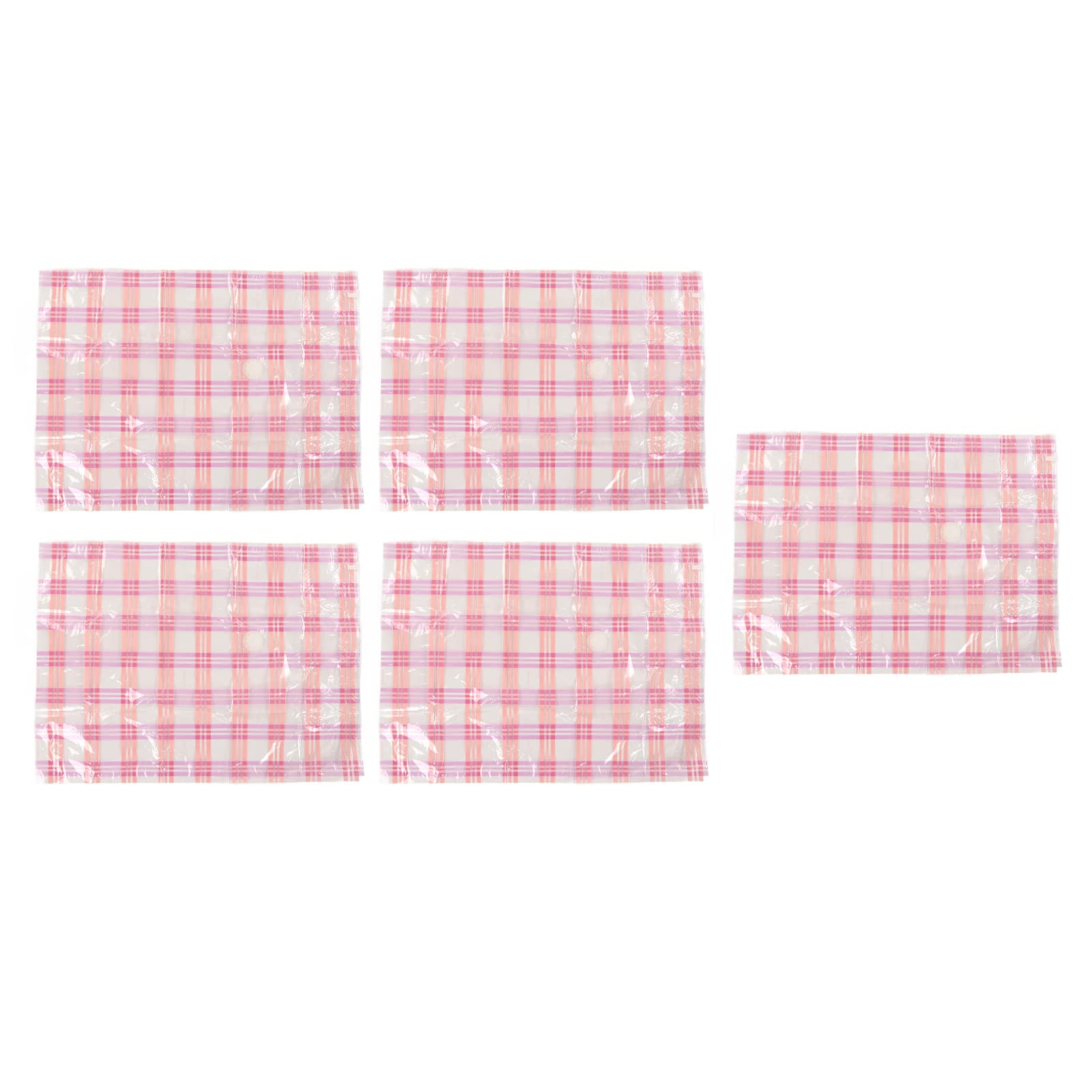 5-Pack Striped Vacuum Storage Bags | Space-Saving Compression Bags for Clothes, Blankets & Pillows | Thickened Dustproof Design | Perfect for Seasonal Storage & Travel Packing