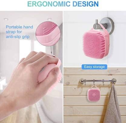 Premium Silicone Body Bath Brush with Shampoo Dispenser - Soft Exfoliating Back Scrubber for Shower & Spa - Ideal for Deep Cleansing, Massage & Skin Care