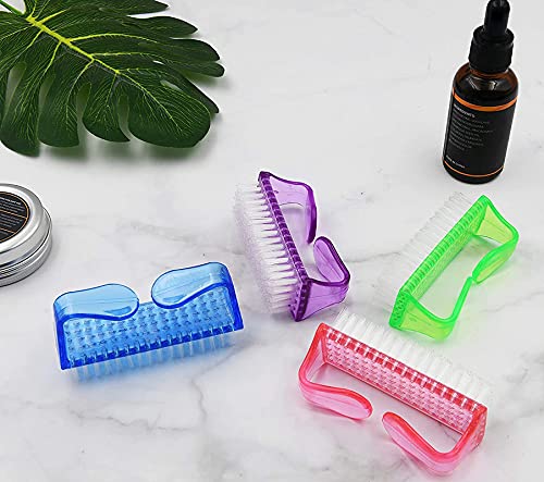 Shidara Nail Brush Set - 4 Pack Multicolor Handle Grip Scrubber for Toes & Fingernails Cleaning | Perfect for Pedicure, Manicure & Home Spa Care