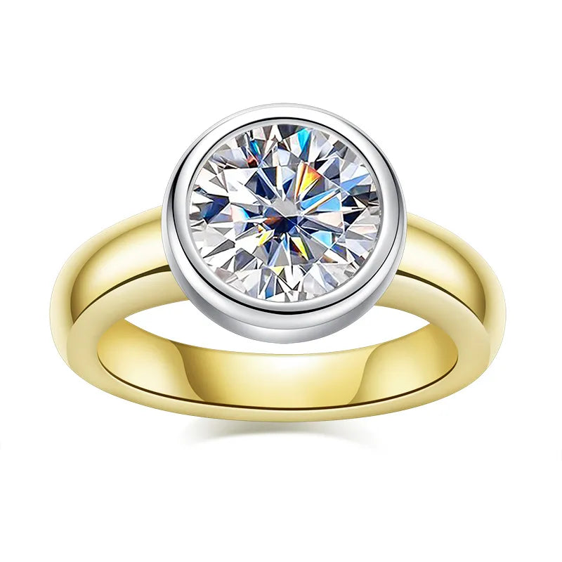 925 Sterling Silver 3 Carat Round Moissanite Engagement Ring for Women - Elegant Wedding Band, Promise Ring & Anniversary Gift - Perfect for Proposals, Bridal Jewelry & Special Occasions