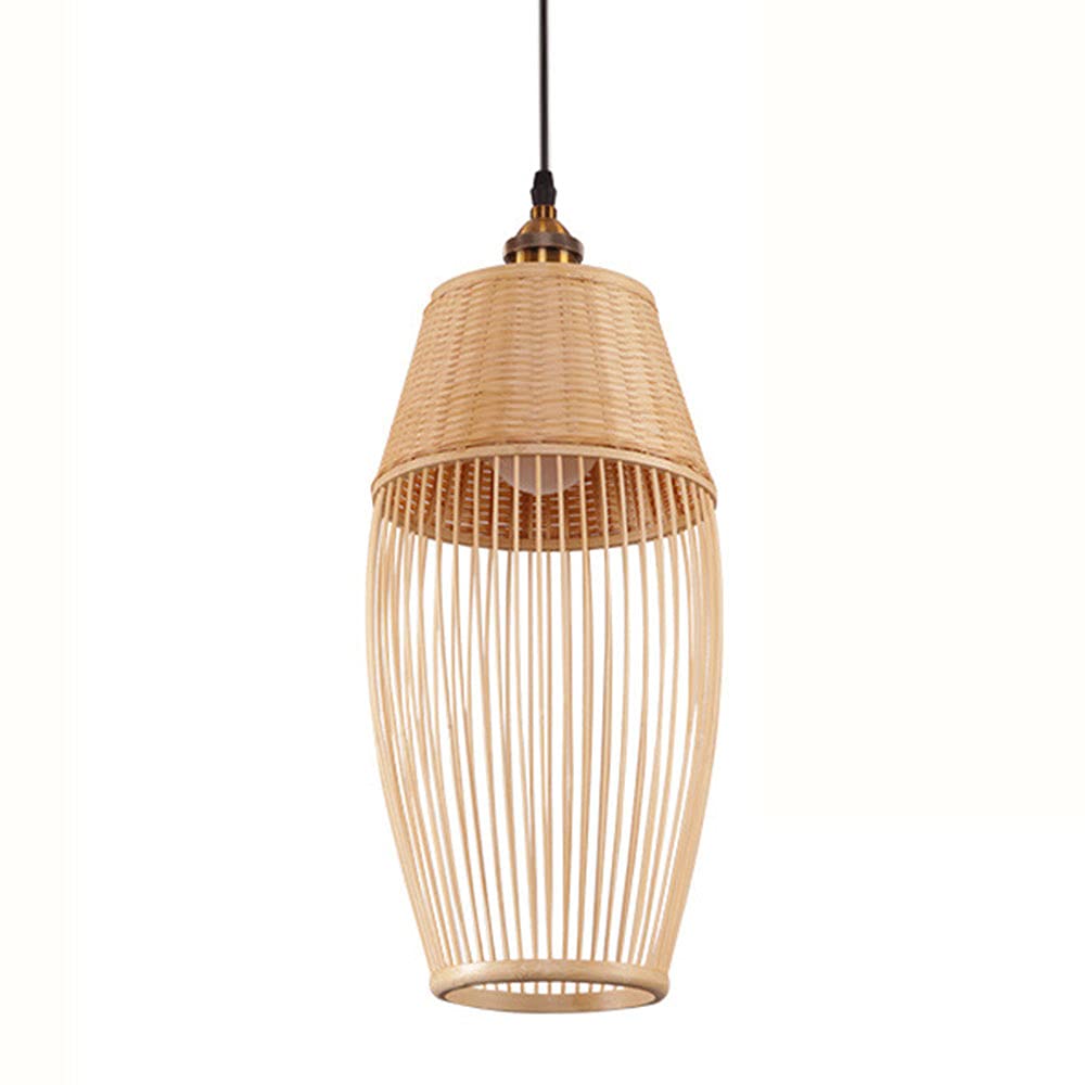 Handwoven Bamboo Pendant Light - Modern Wicker Woven Lampshade for Kitchen Island, Dining Room & Living Room | Southeast Asian Style Ceiling Fixture for Restaurants & Coffee Shops | Natural Rattan Hanging Lamp for Home & Commercial Spaces