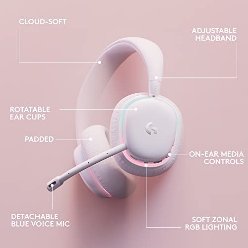 Logitech G735 Wireless Gaming Headset & Blue Yeti USB Microphone Bundle for PC/Mac Streaming - White Mist | Professional Esports Setup with Streamlabs Themes for Twitch, YouTube & Discord Gamers