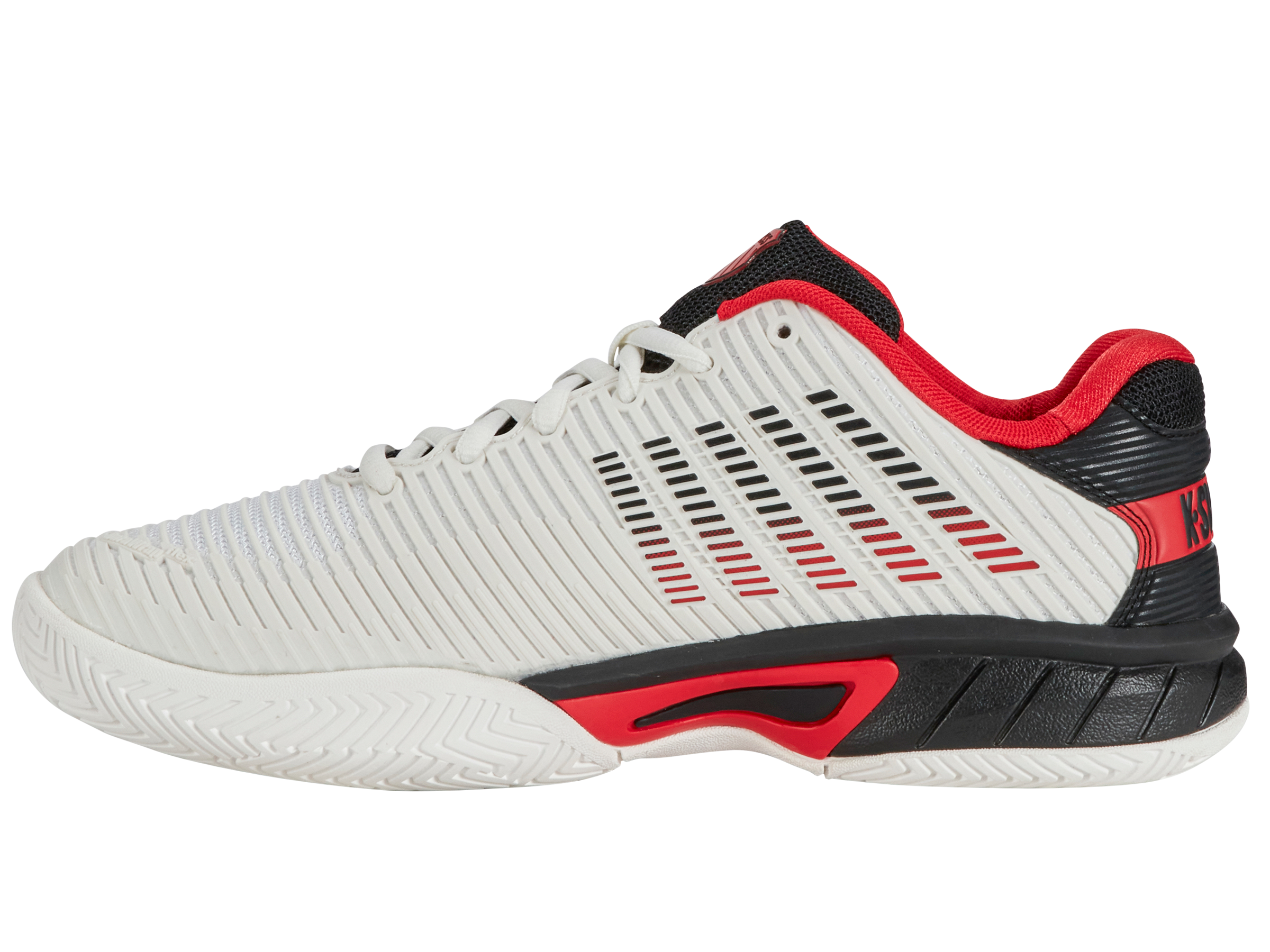 Hypercourt Express 2 Tennis Shoes - Men's Size 10.4 M | Bright White/Stretch Limo/High Risk Red Colorway | Perfect for Competitive Matches & Casual Court Wear