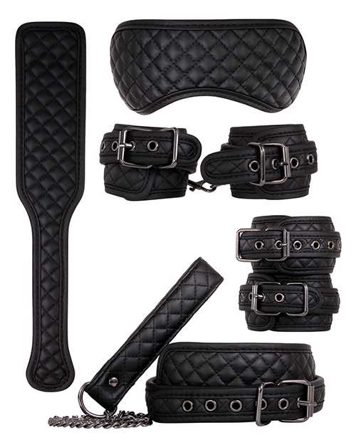 Adam & Eve's Fetish Dreams Intermediate Bondage Set - Premium Black Leather Restraints for Couples | Perfect for Bedroom Play, BDSM Exploration & Spicing Up Your Love Life