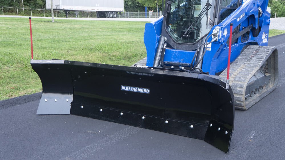 Blue Diamond® Skid Steer Autowing Snow Plow Attachment - Heavy Duty Snow Removal for Tractors & Loaders - Perfect for Driveways, Parking Lots & Farm Use