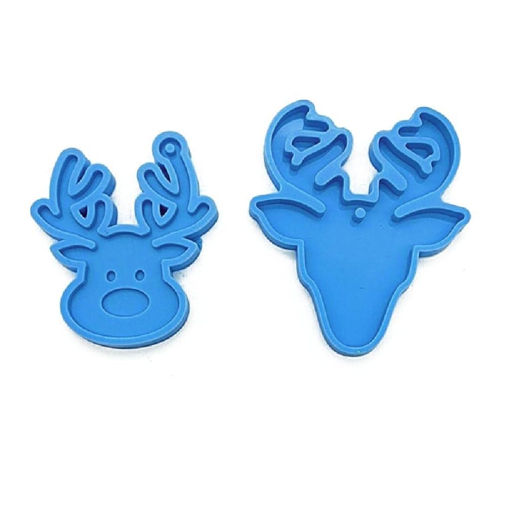 2Pcs Elk Resin Molds - Christmas Deer Silicone Molds for Epoxy Casting, DIY Wall Hanging Decor, Animal Shaped Crafts | Perfect for Holiday Home Decor, Gift Making, and Resin Art Projects