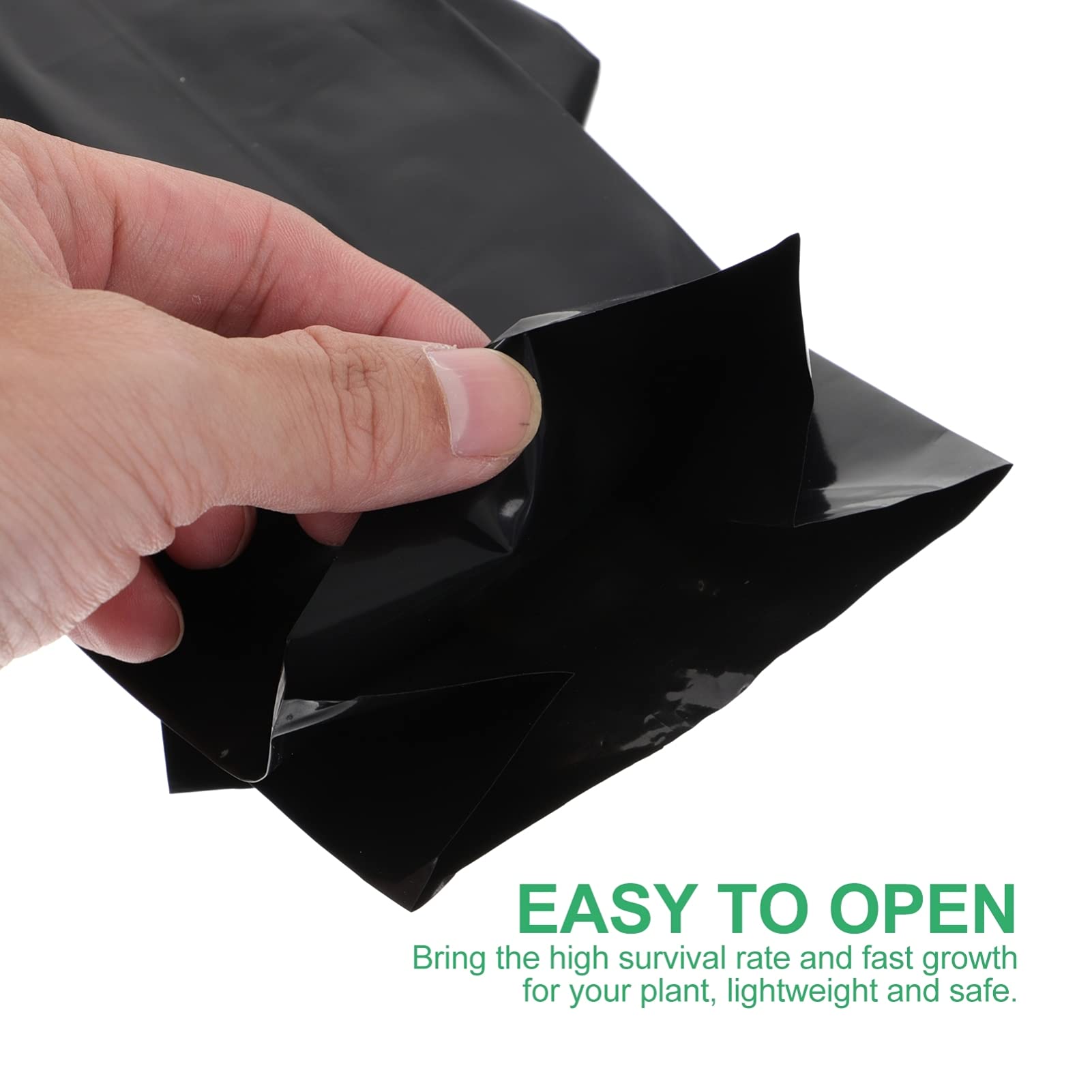 Hemoton 100pcs Black Sapling Bags - Heavy Duty Plant Grow Bags for Garden, Nursery, Flower & Vegetable Planting | Reusable Planting Pouch for Indoor/Outdoor Gardening, Farming & Hydroponics